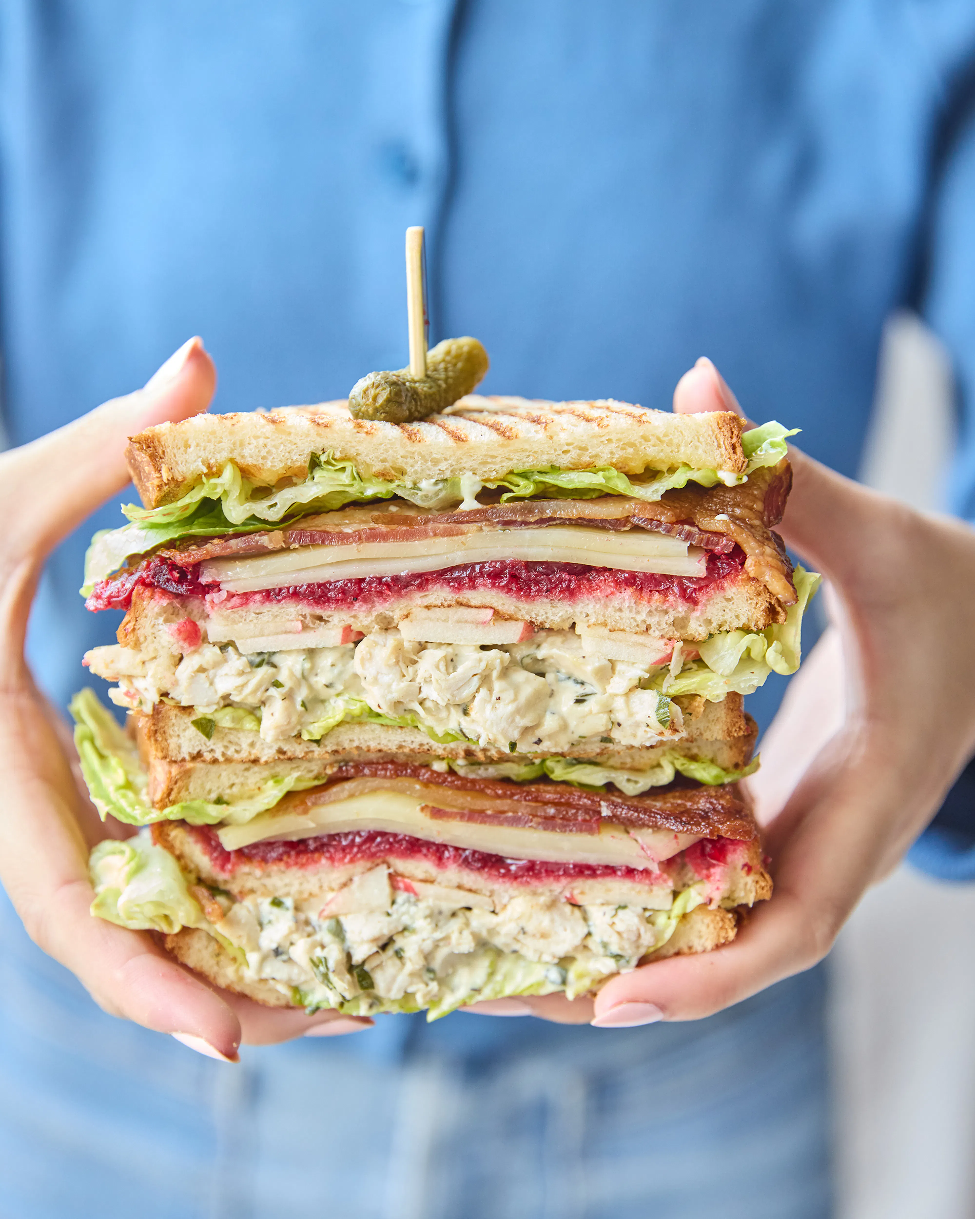 Martha Stewart's chicken salad club with spiced cranberry chutney