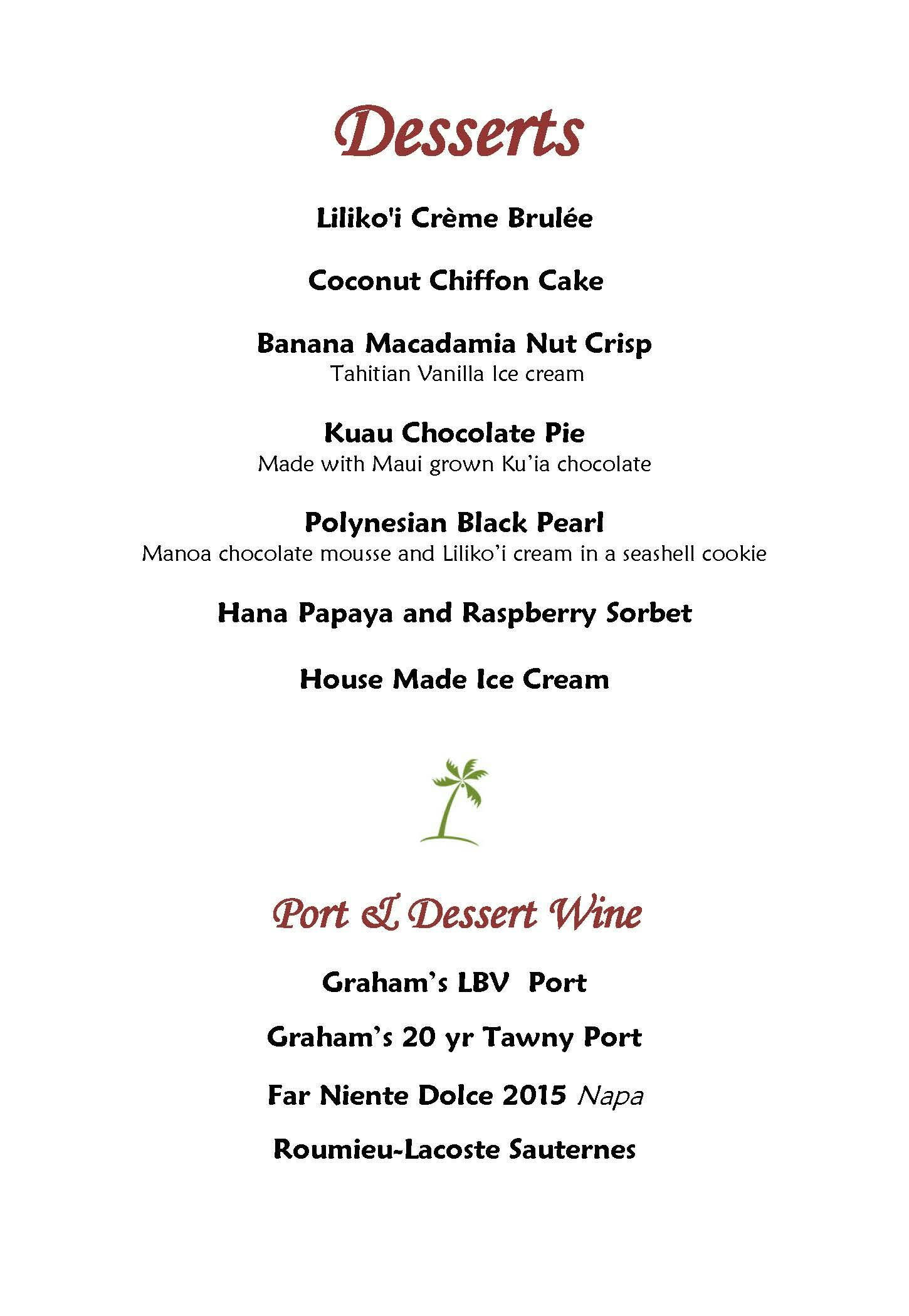 Mama's Fish House menu