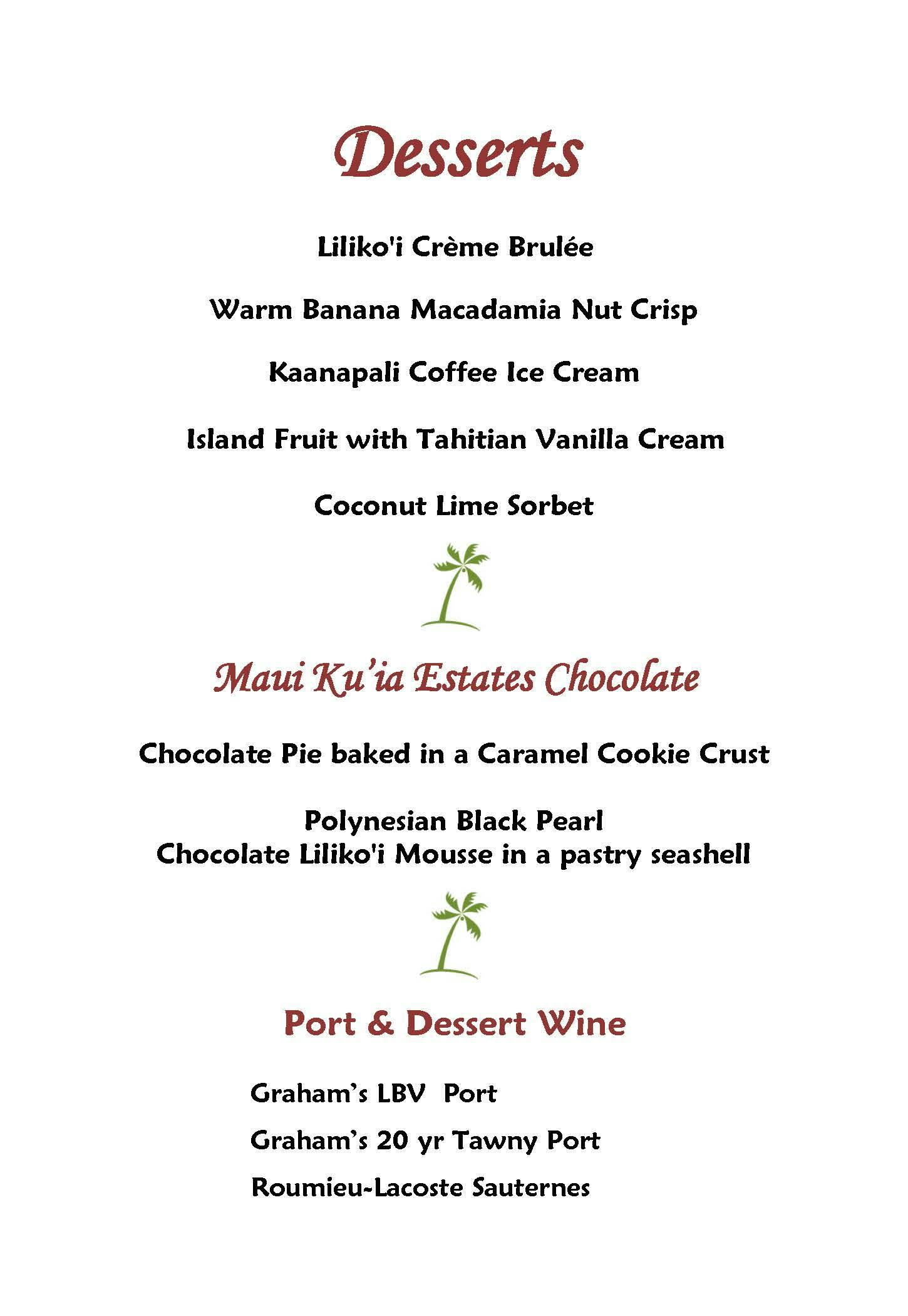 Mama's Fish House menu