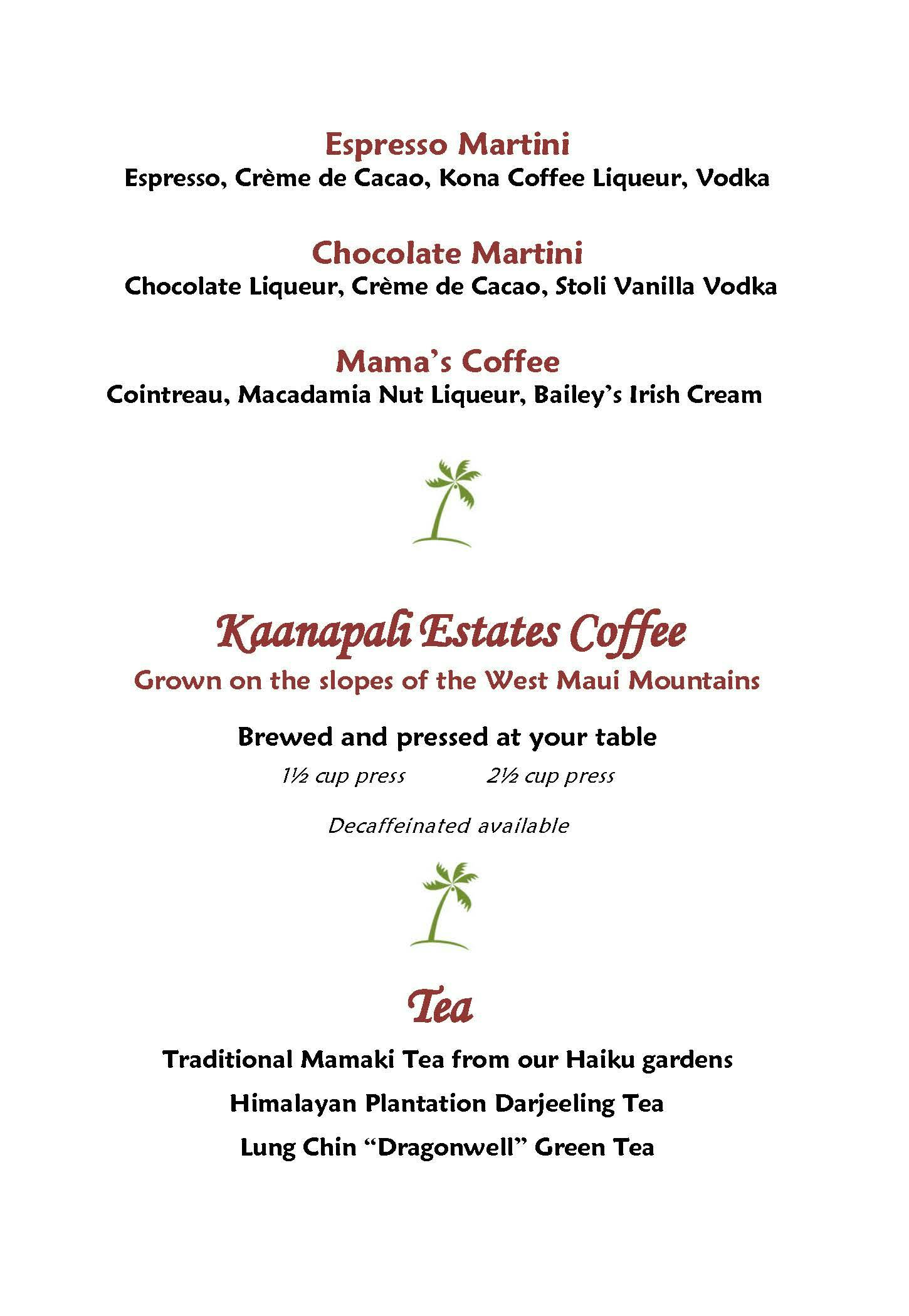 Mama's Fish House menu