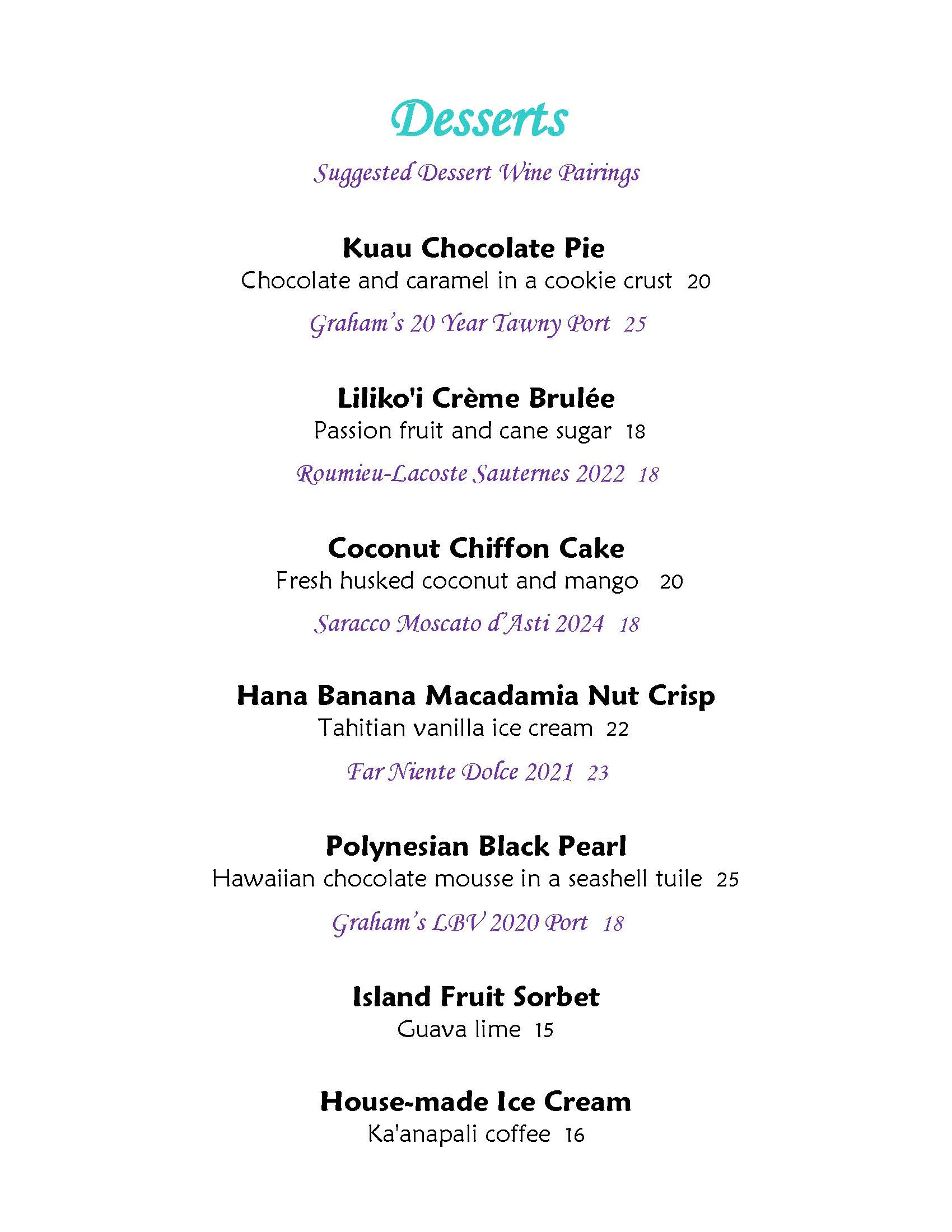 Mama's Fish House menu