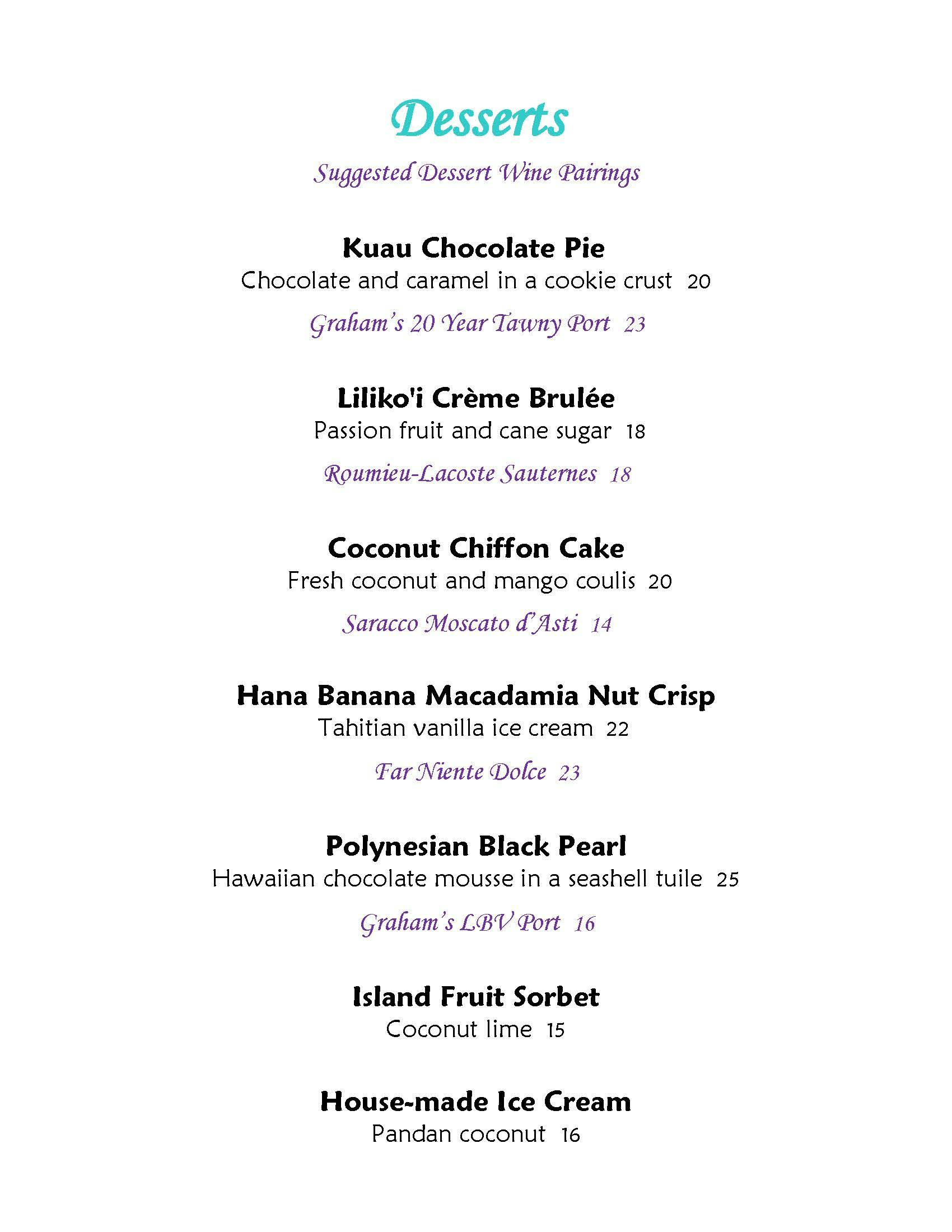 Mama's Fish House menu