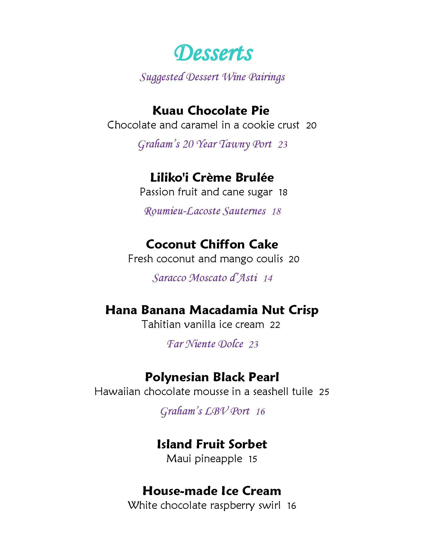 Mama's Fish House menu