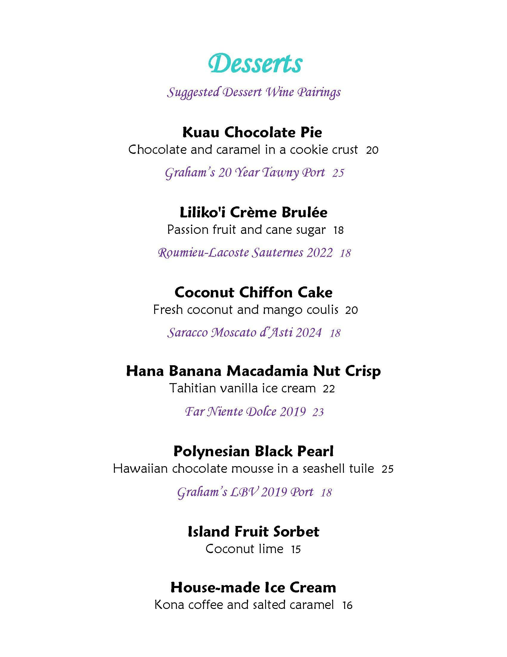 Mama's Fish House menu