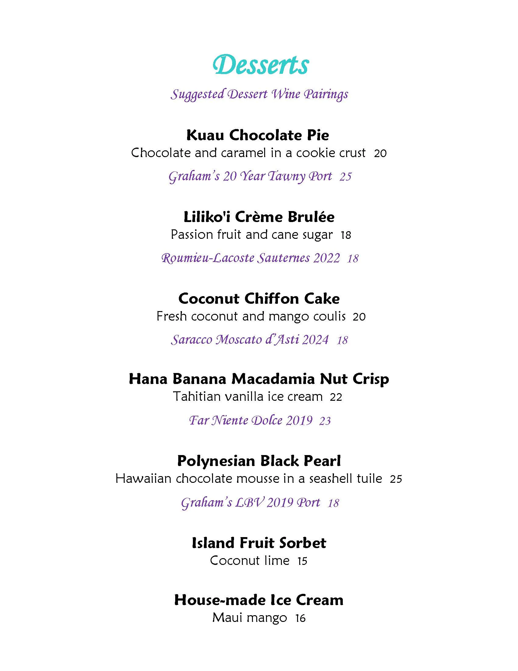 Mama's Fish House menu