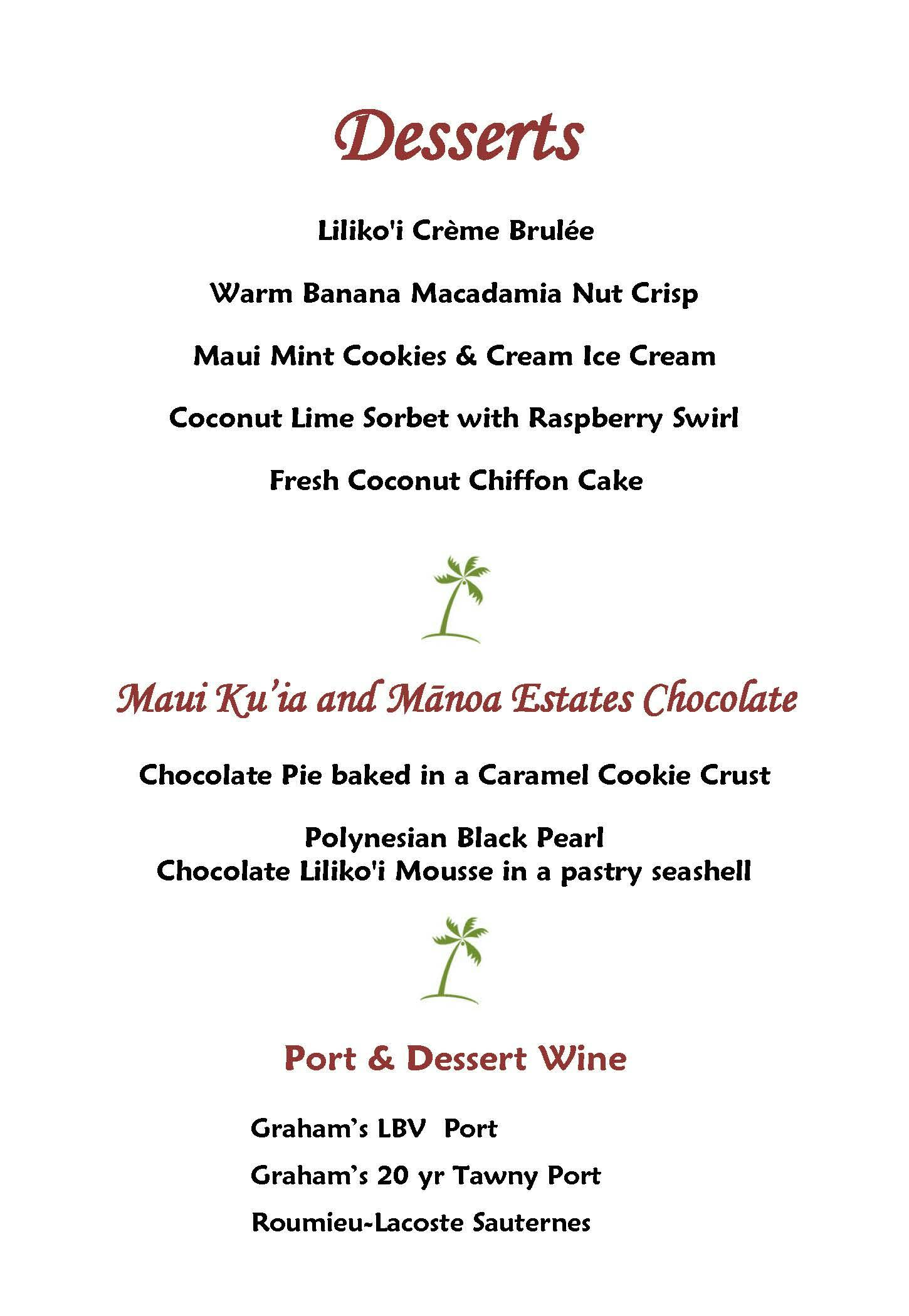 Mama's Fish House menu