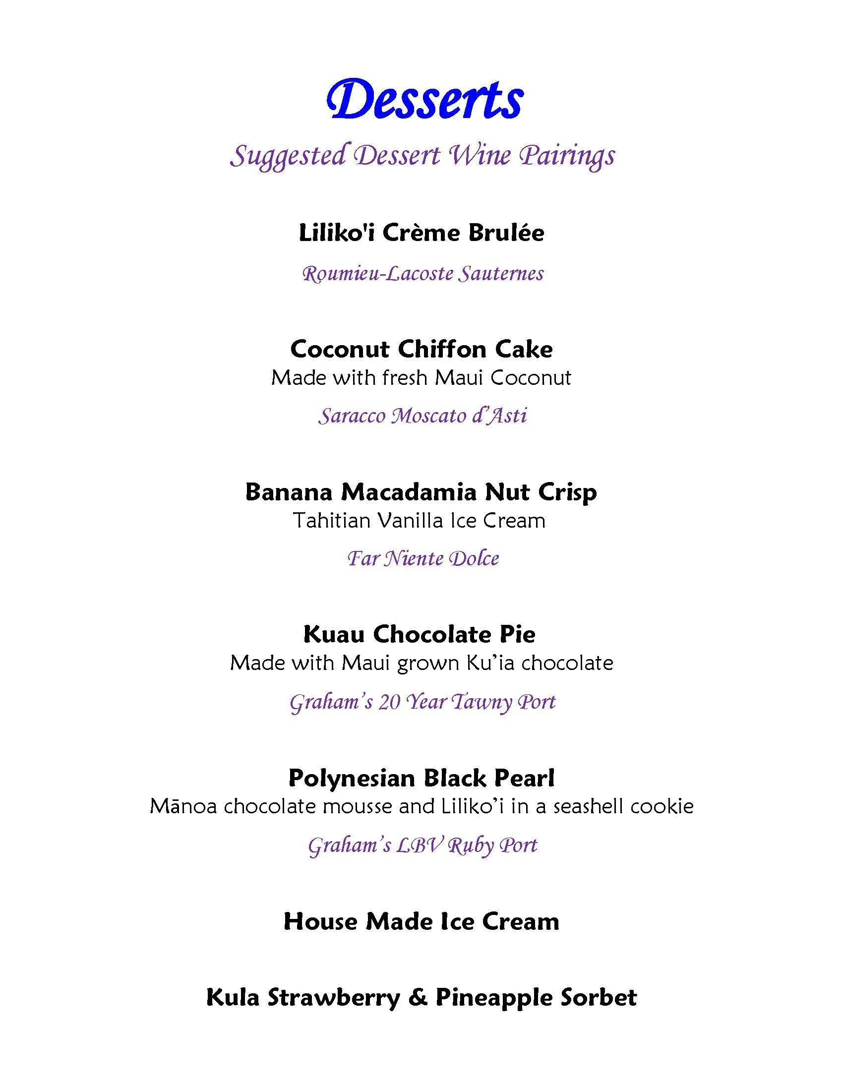 Mama's Fish House menu