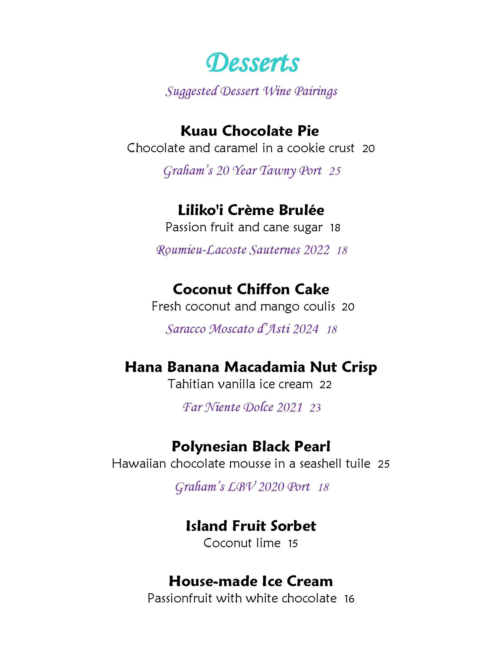Mama's Fish House menu