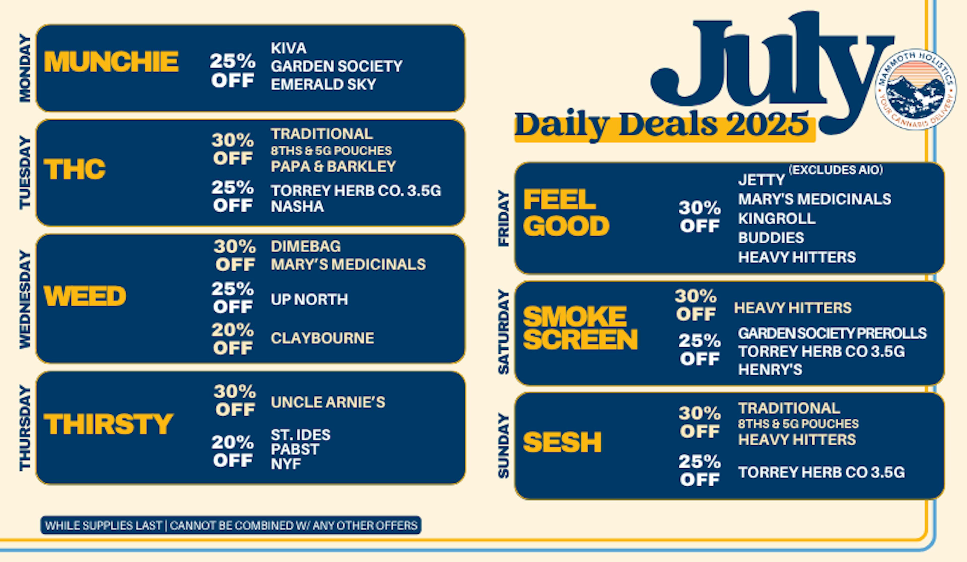 July Daily Deals.
