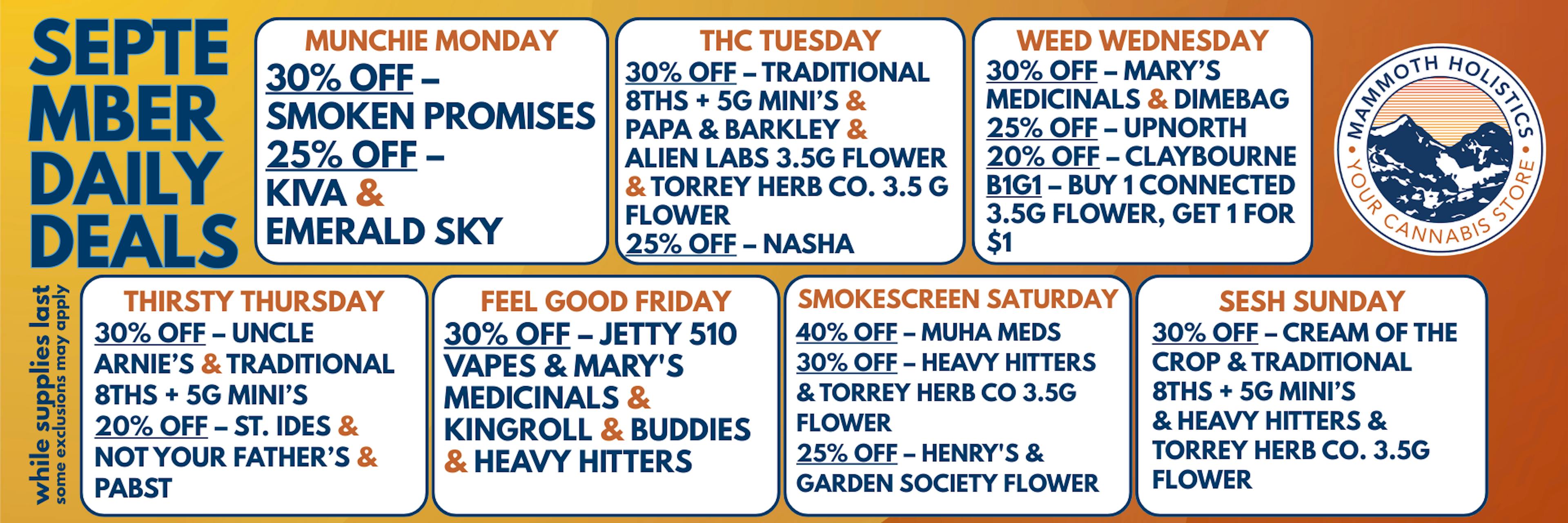 September Daily Deals