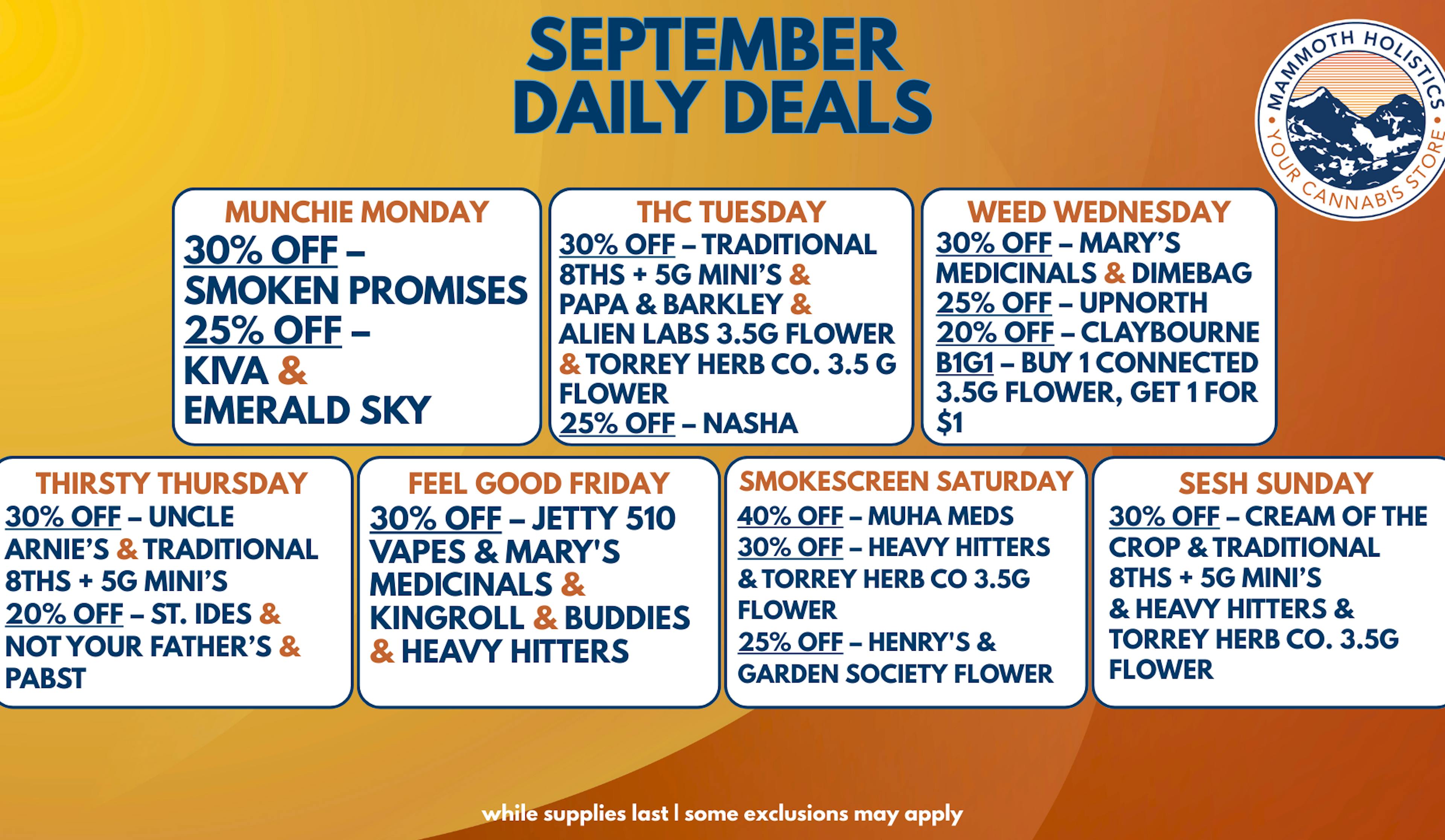 September Daily Deals