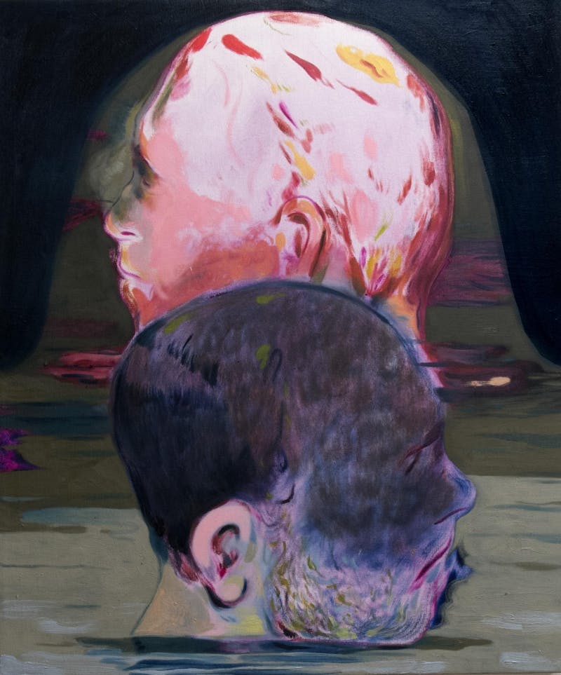 Duo Swim, 2019, Oil on canvas, 96.5 × 81.3 cm ©MAMOTH
