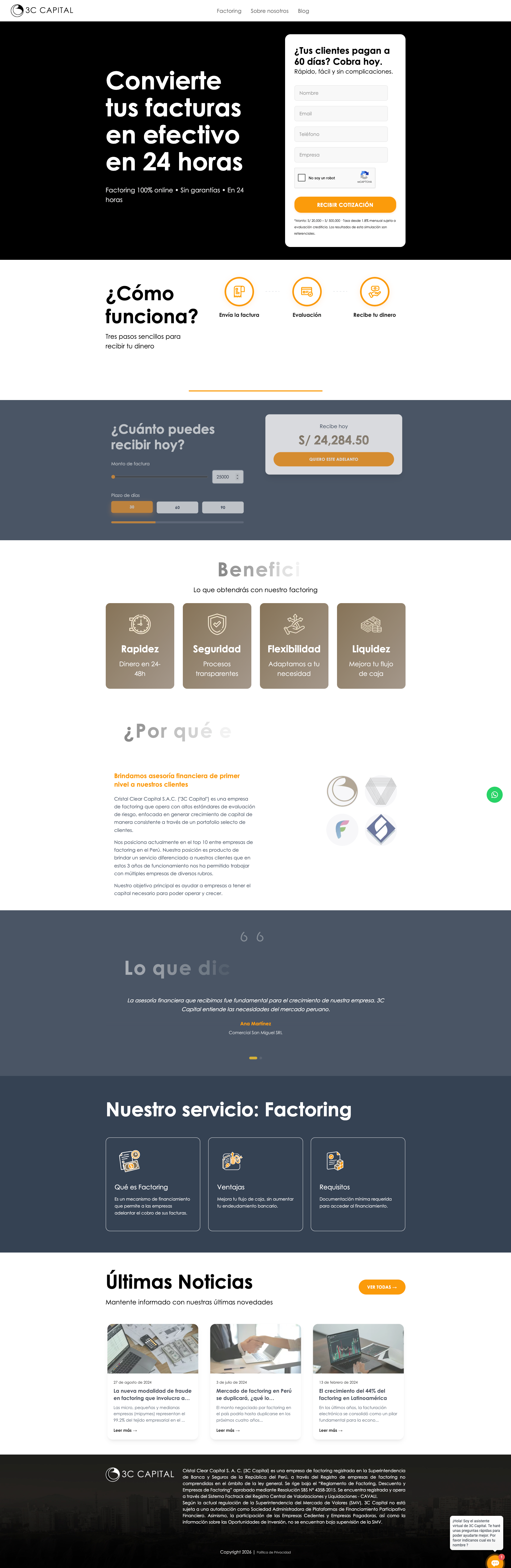 Proyecto de desarrollo web para 3C Capital por Mandarina