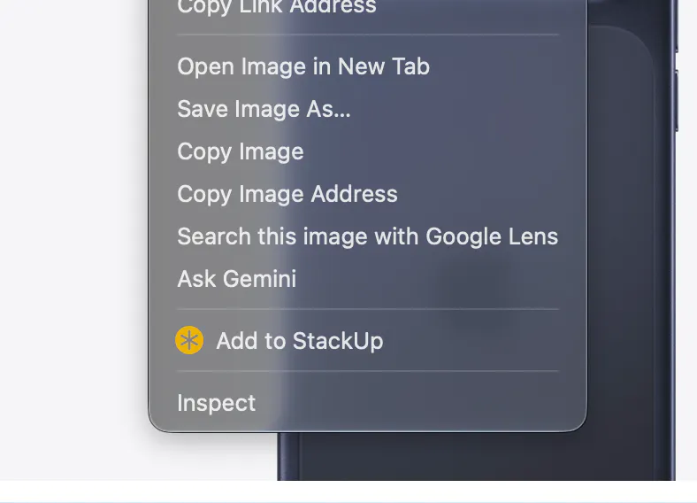 Add webpage shortcut to StackUp via right-click context menu