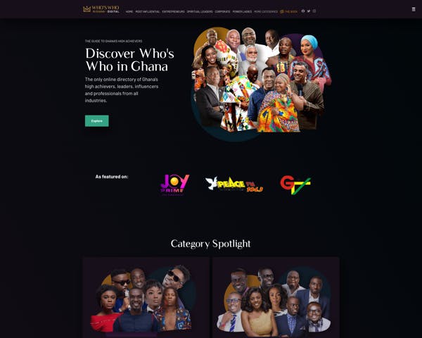 Who's Who in Ghana Web App