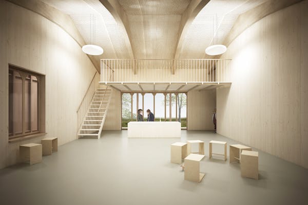 Abb. 8 - Innenbild Hauptraum Kindergarten mit Galerie