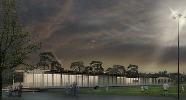 Abb. 4 Westfassade gegen Spielfeld