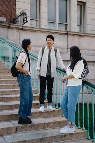 Students on campus. Photo by George Pak.