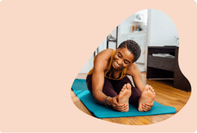 Happy Woman Doing Yoga