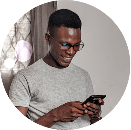 man checking phone
