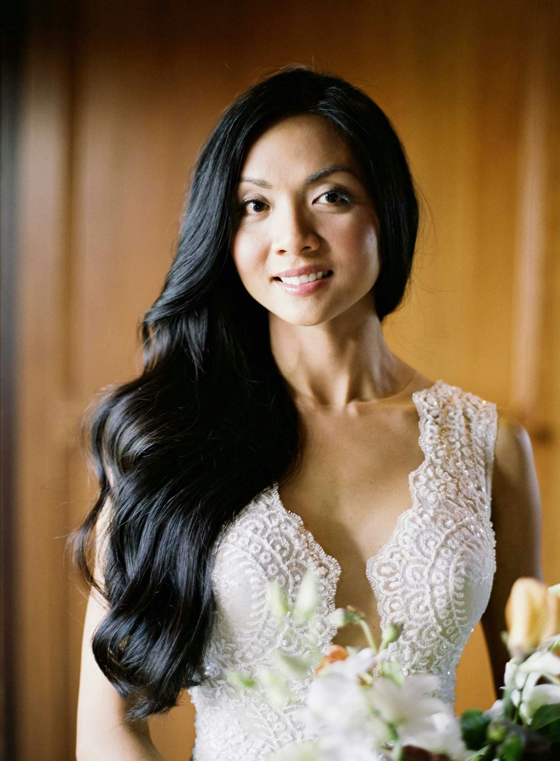 beautiful bride with hair down