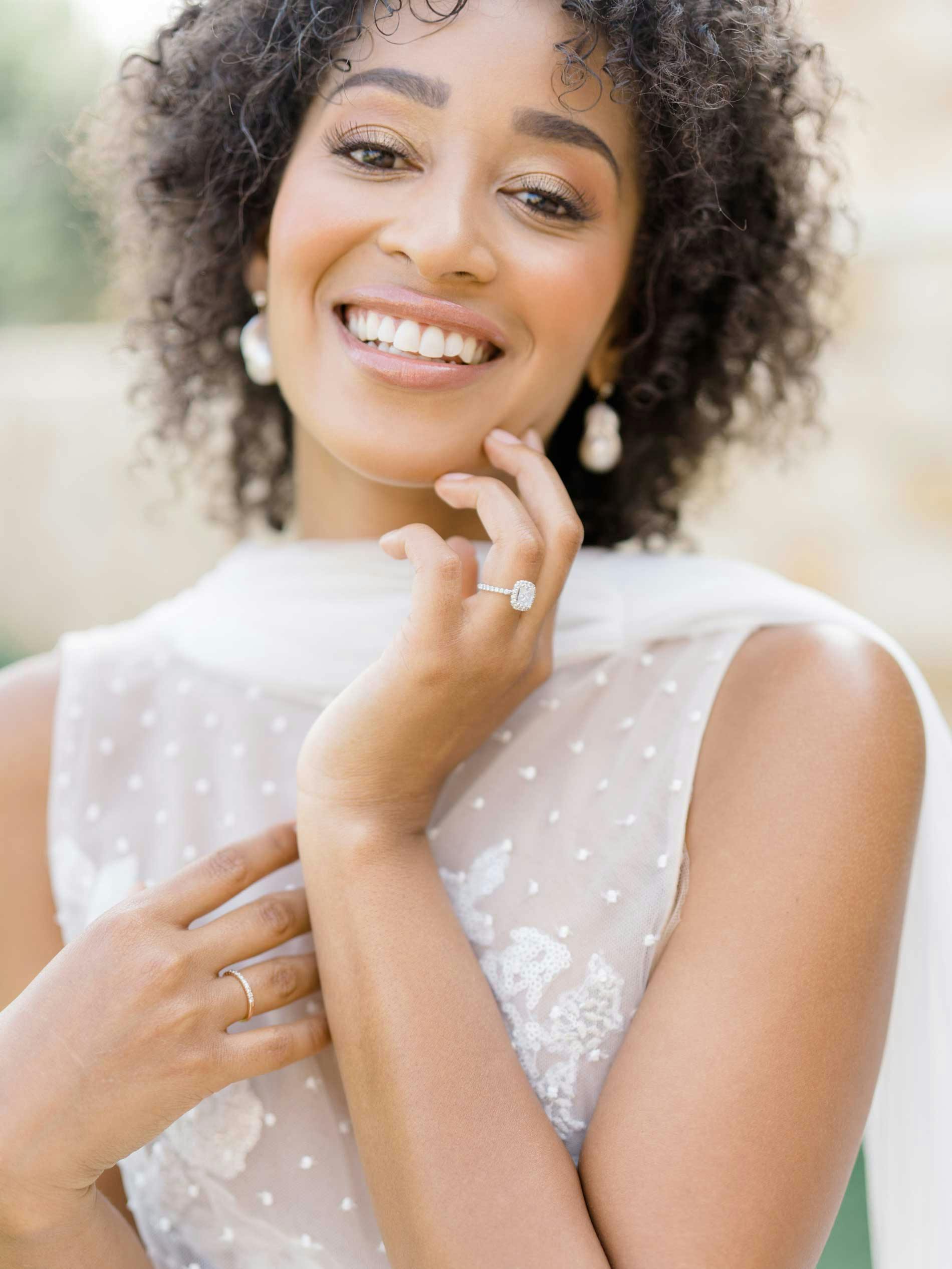 woman smiling looking at the camera