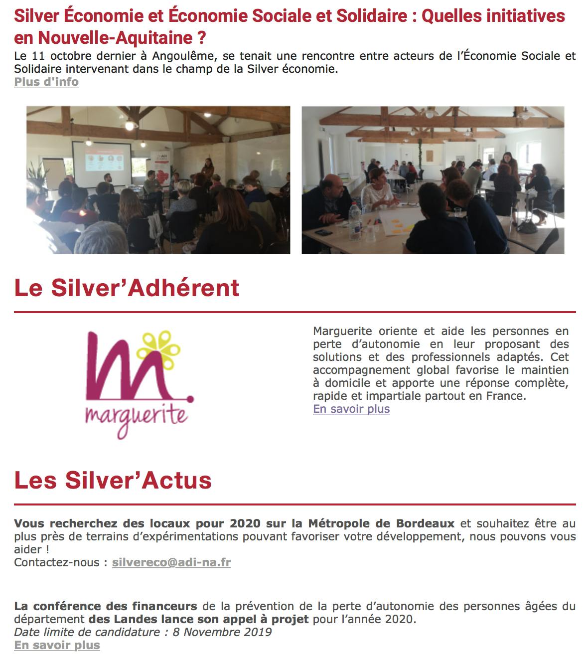 Newsletter Aquitaine Développement Innovation - Marguerite - Octobre 2019