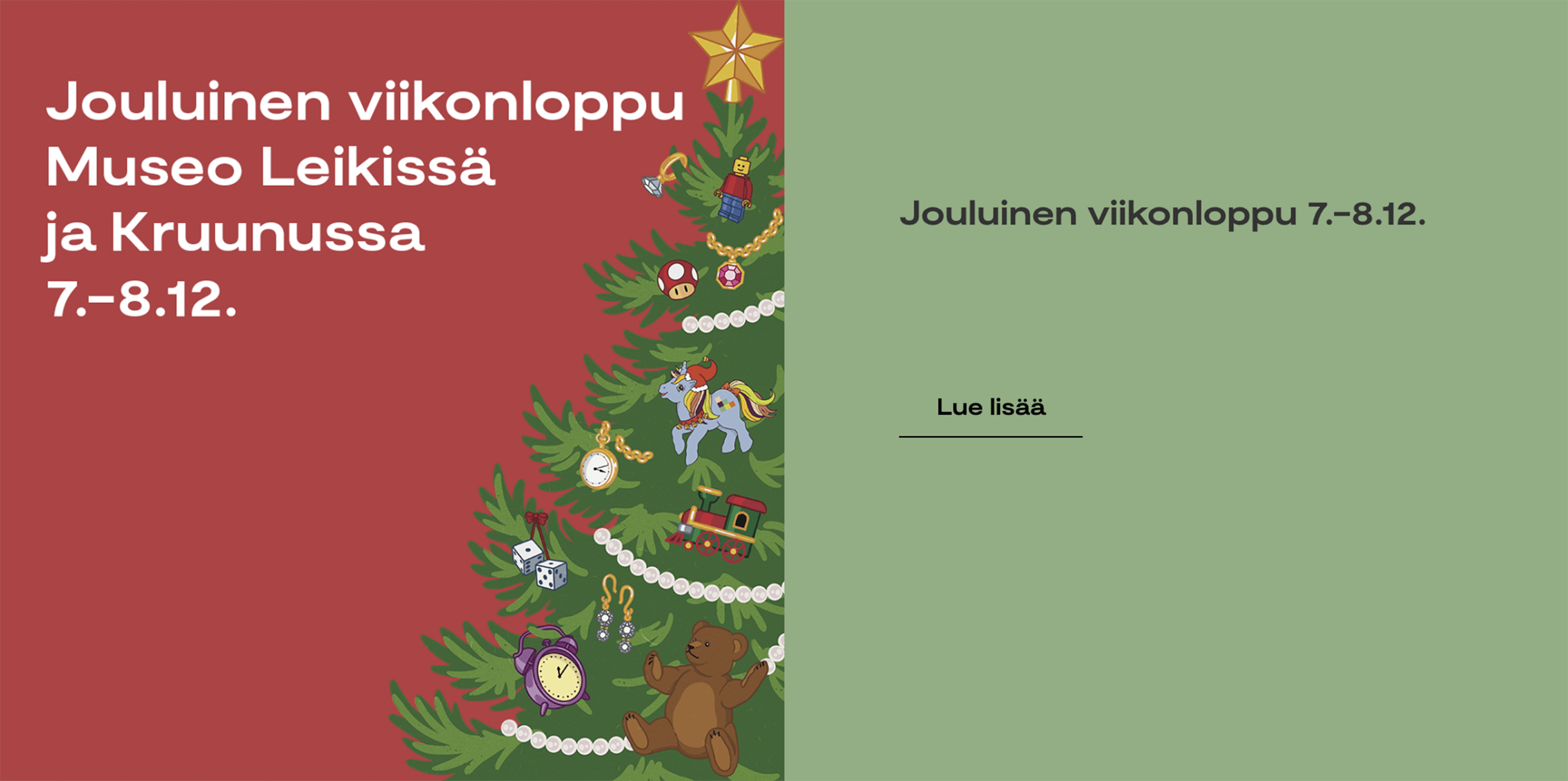 Christmas ad (showing a christmas tree ) on museum website