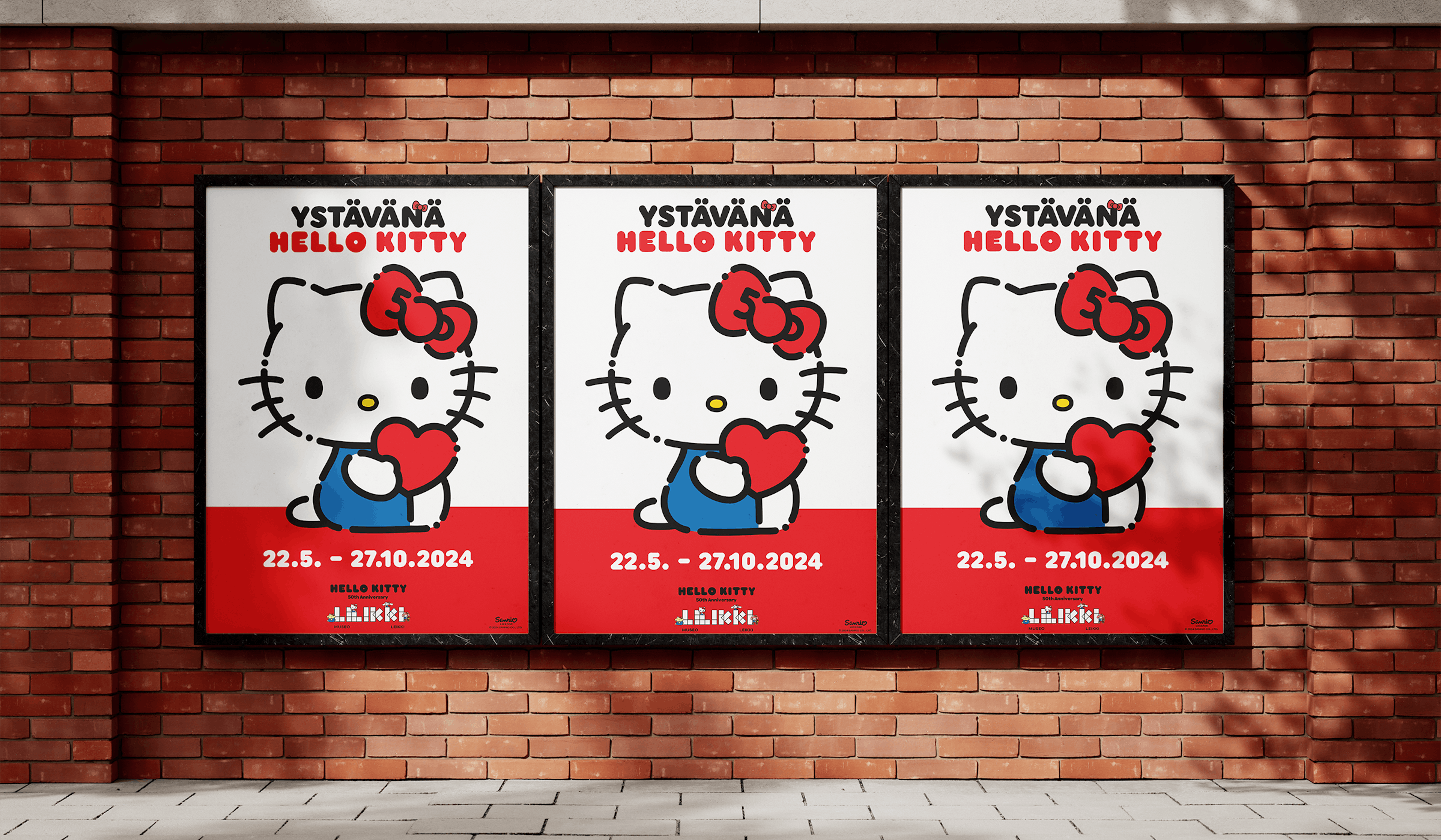 Your Friend, Hello Kitty exhibition posters on a wall