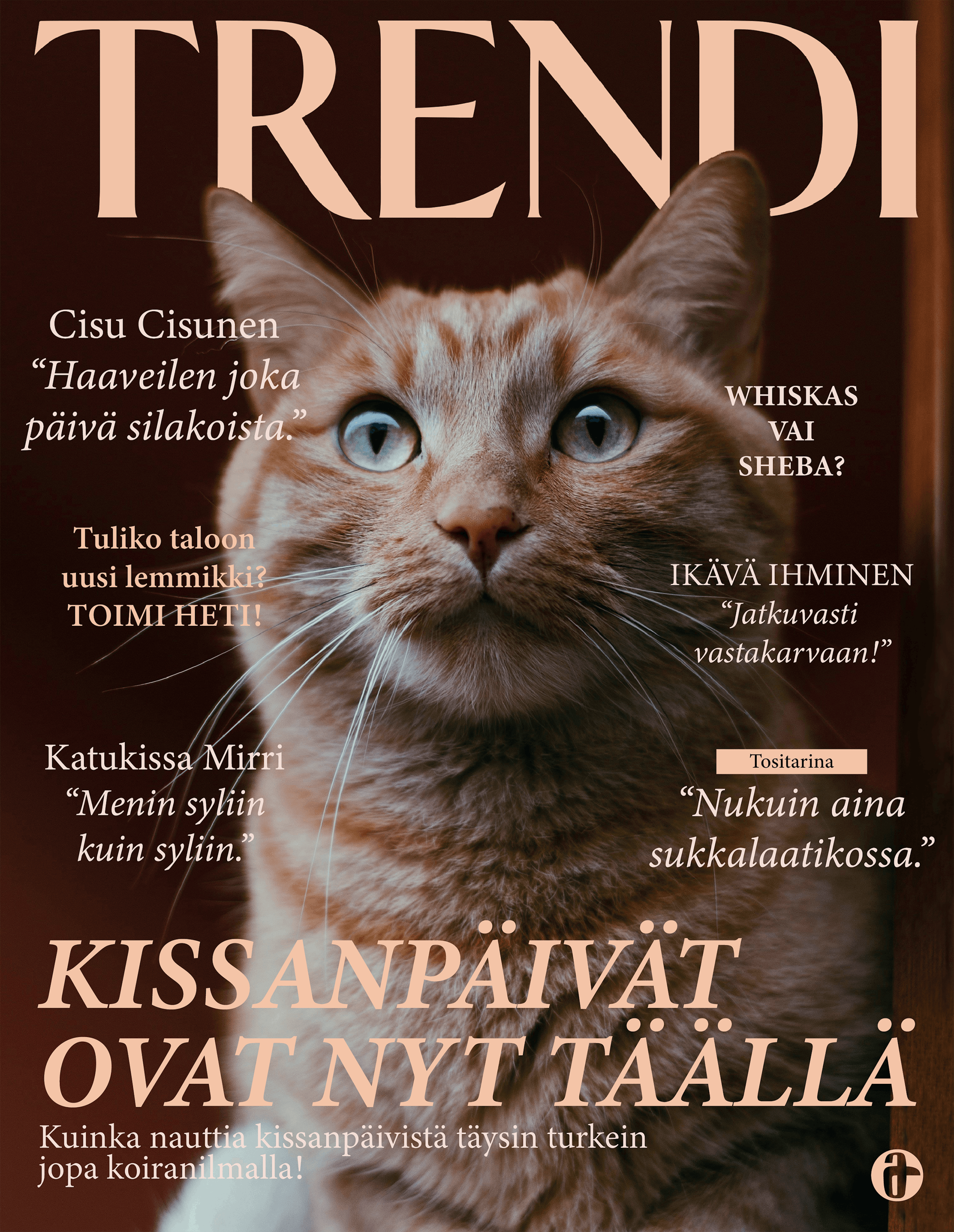 Fantarsy cover for Trendi magazine showing a cat