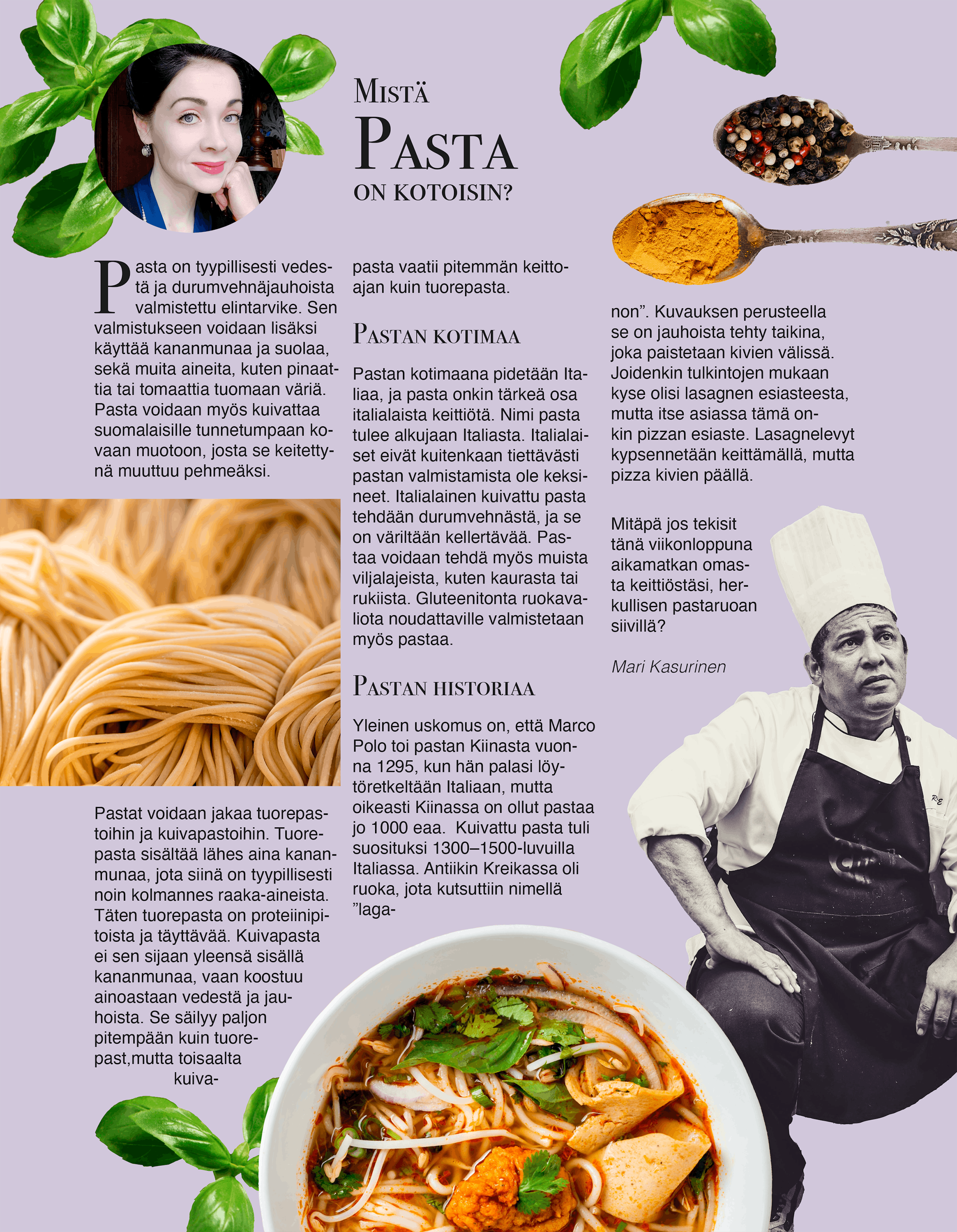 an illustrated article about pasta