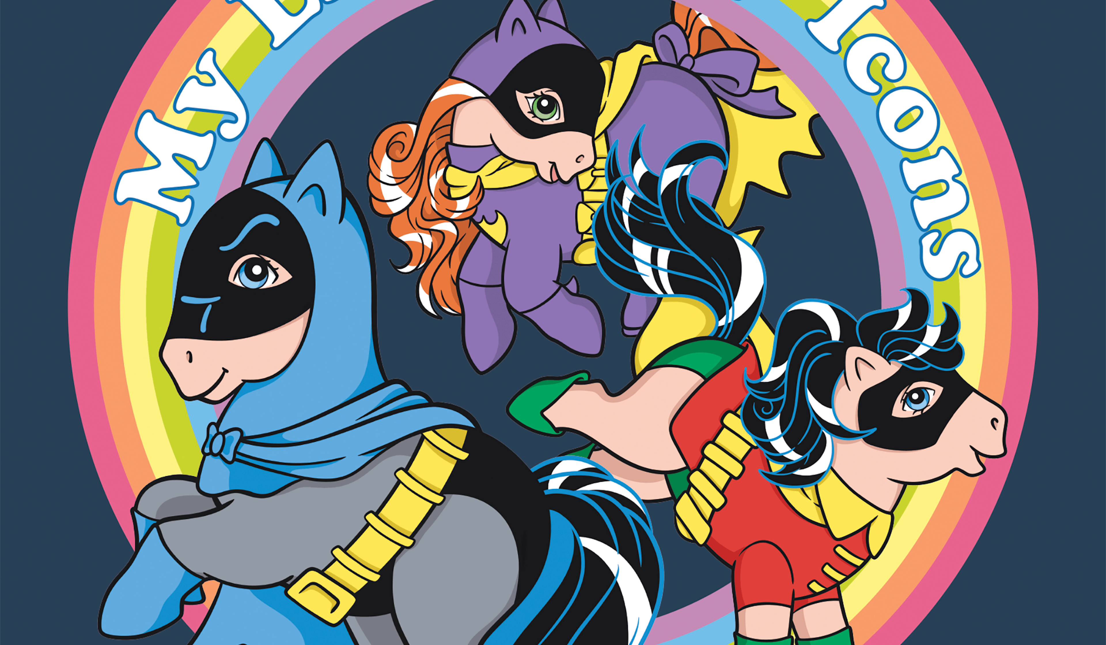 My Little Pop Icons Batman, Robin and Batgirl in a cropped image