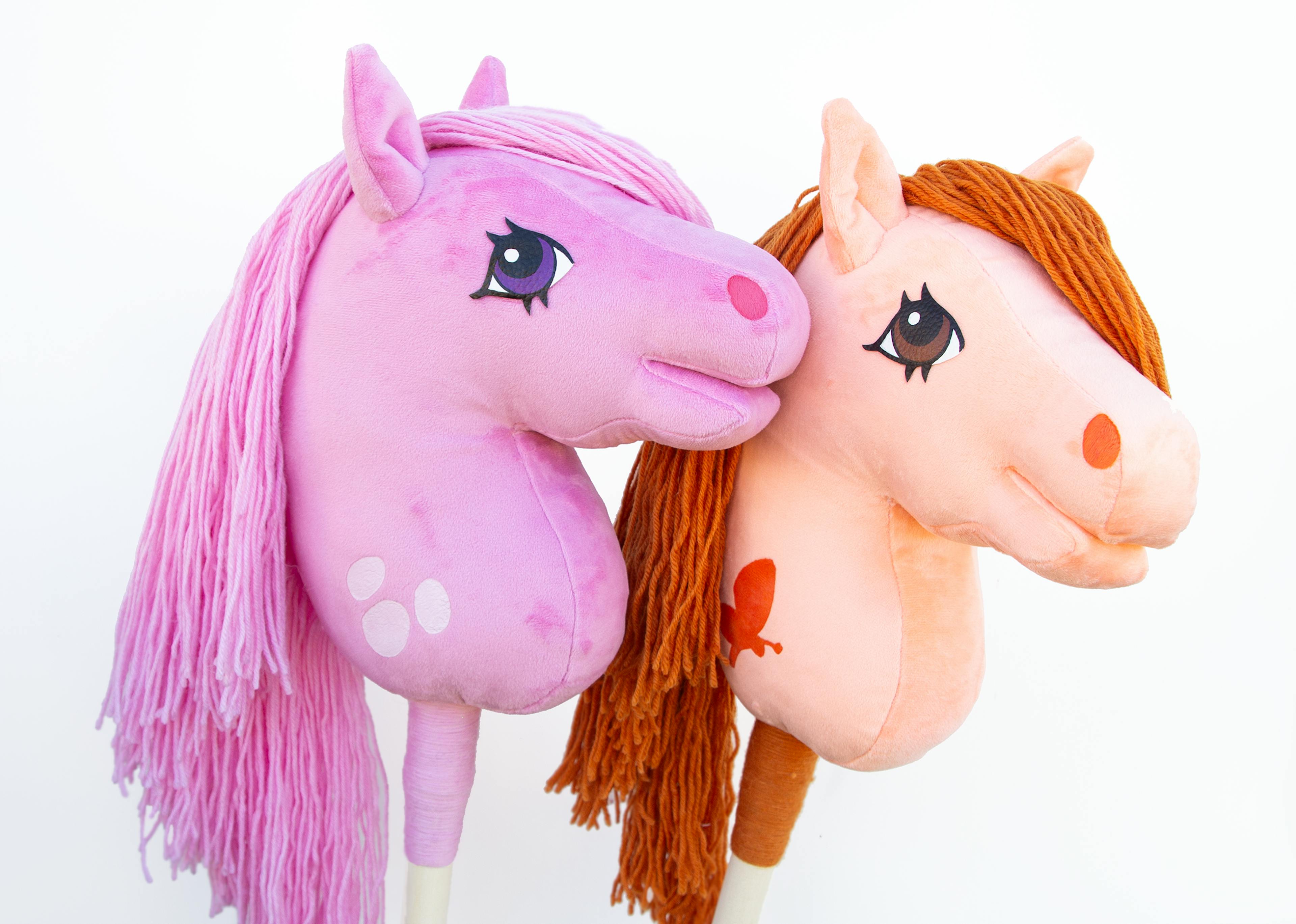 Two My Little Pony themed hobby horses