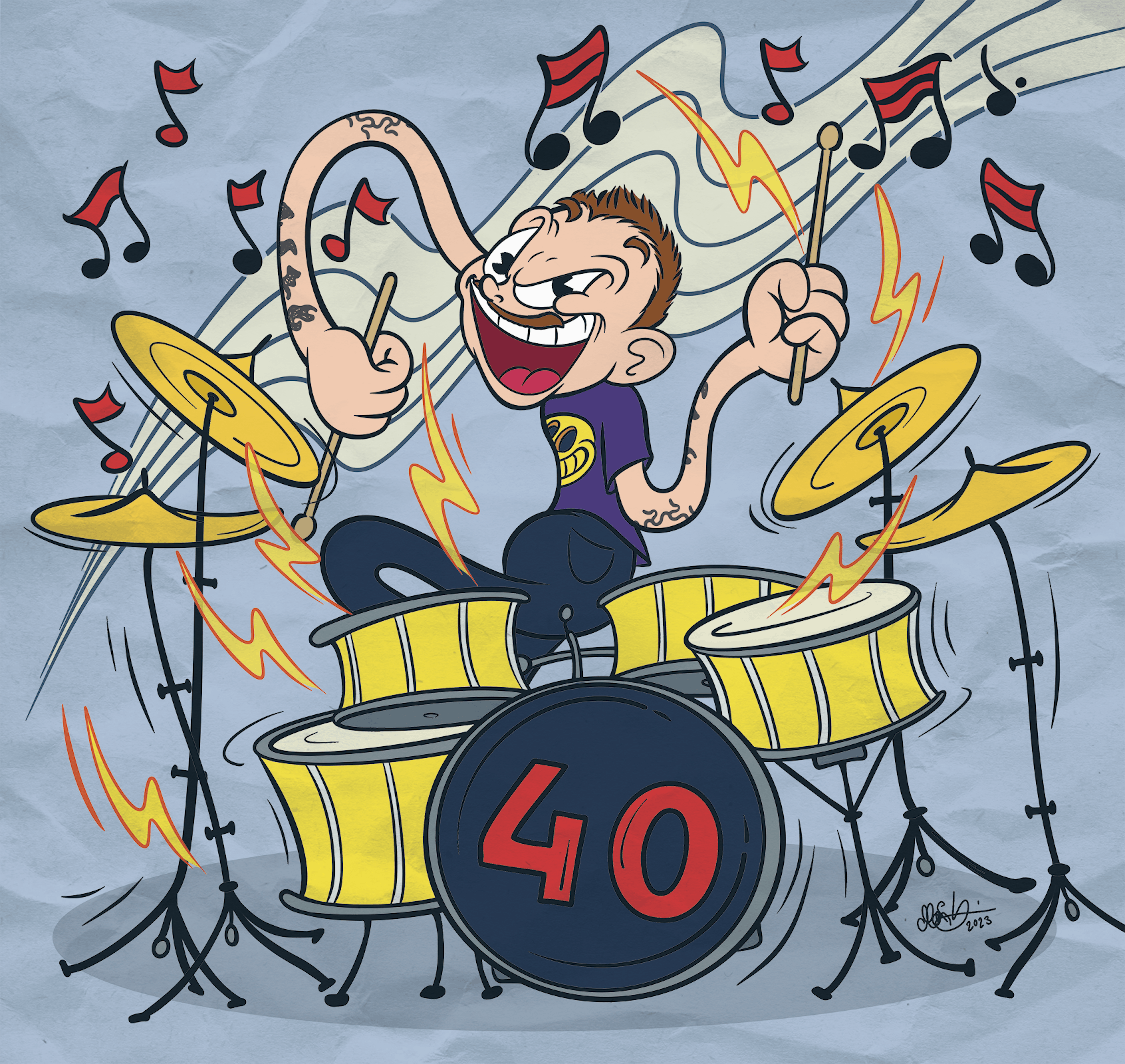 An illustration about a drummer