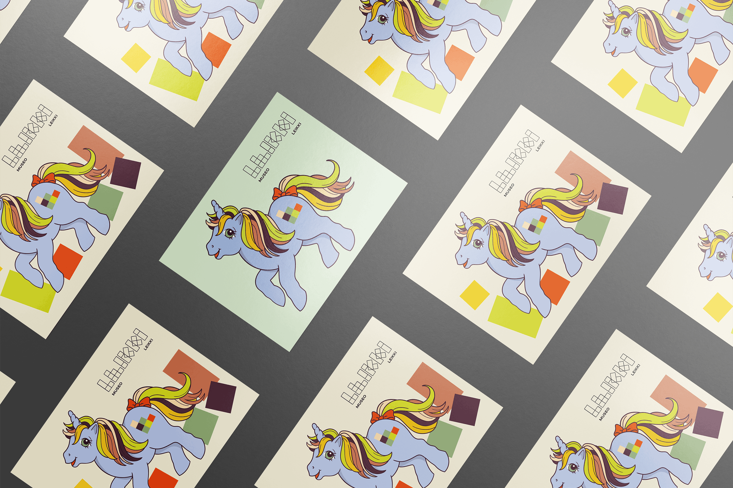 My Little Leikki postcards on a table