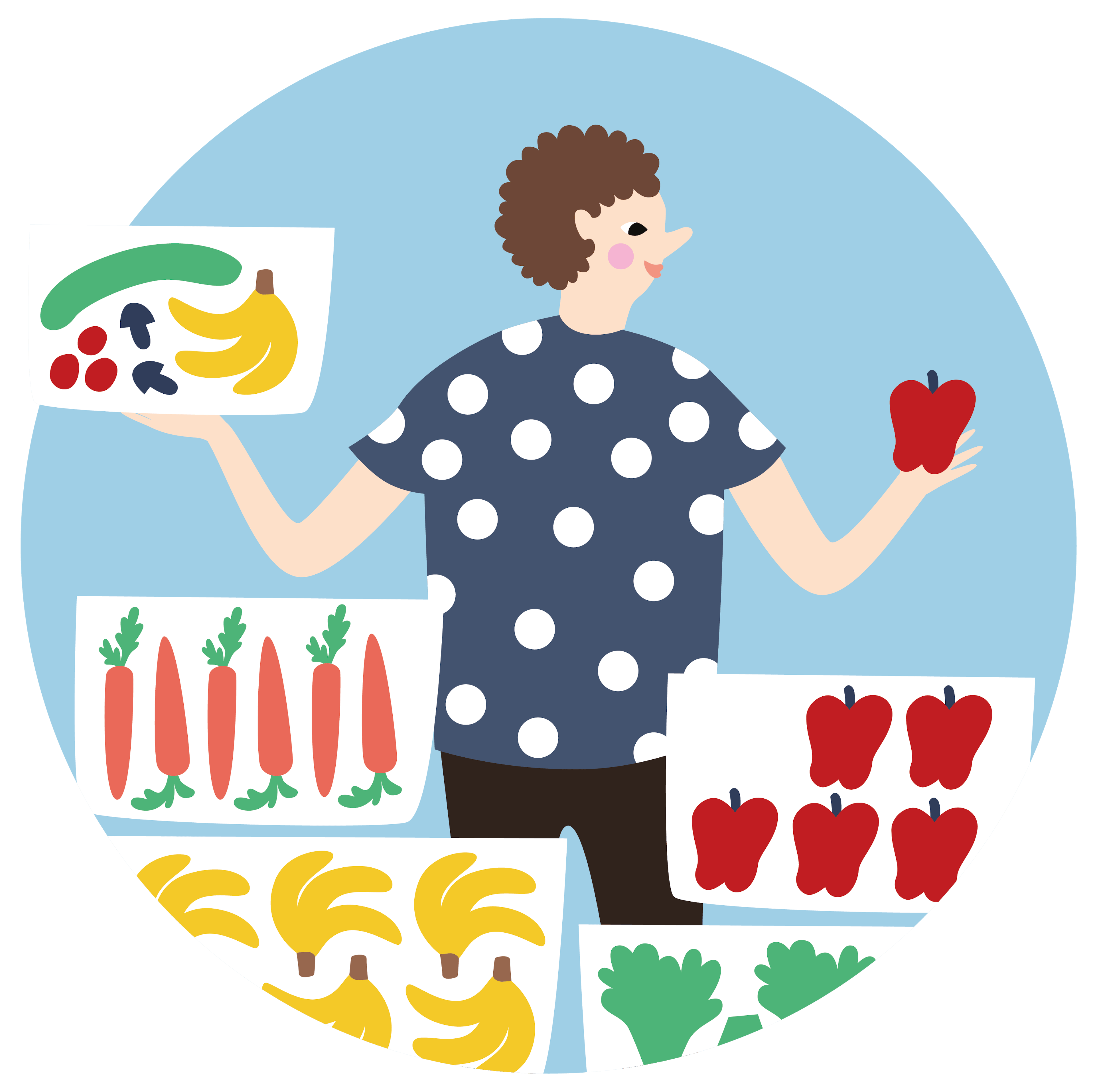 An illustration of a Yhteinen pöytä worker