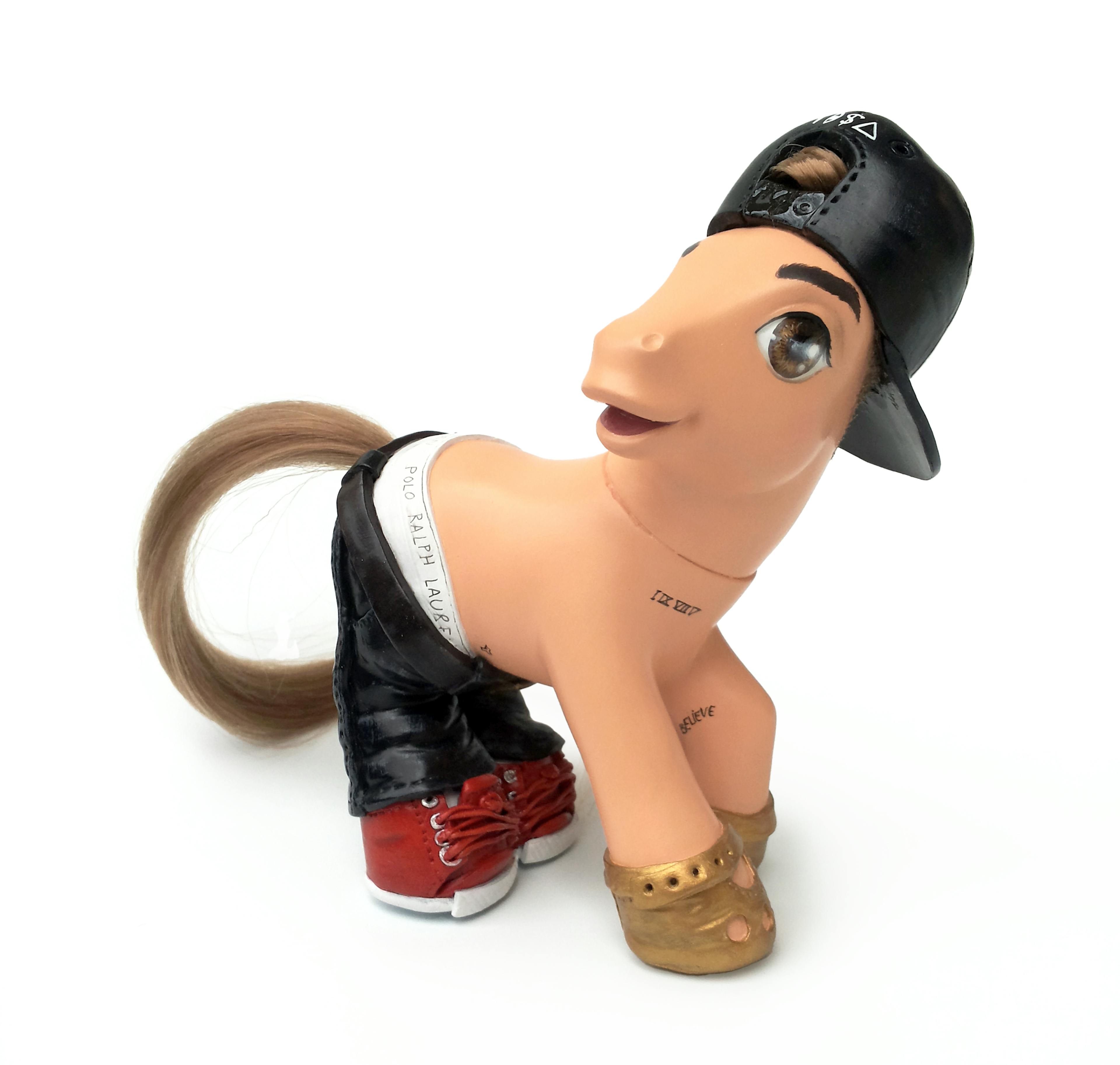 A side view of My Little Justin Bieber