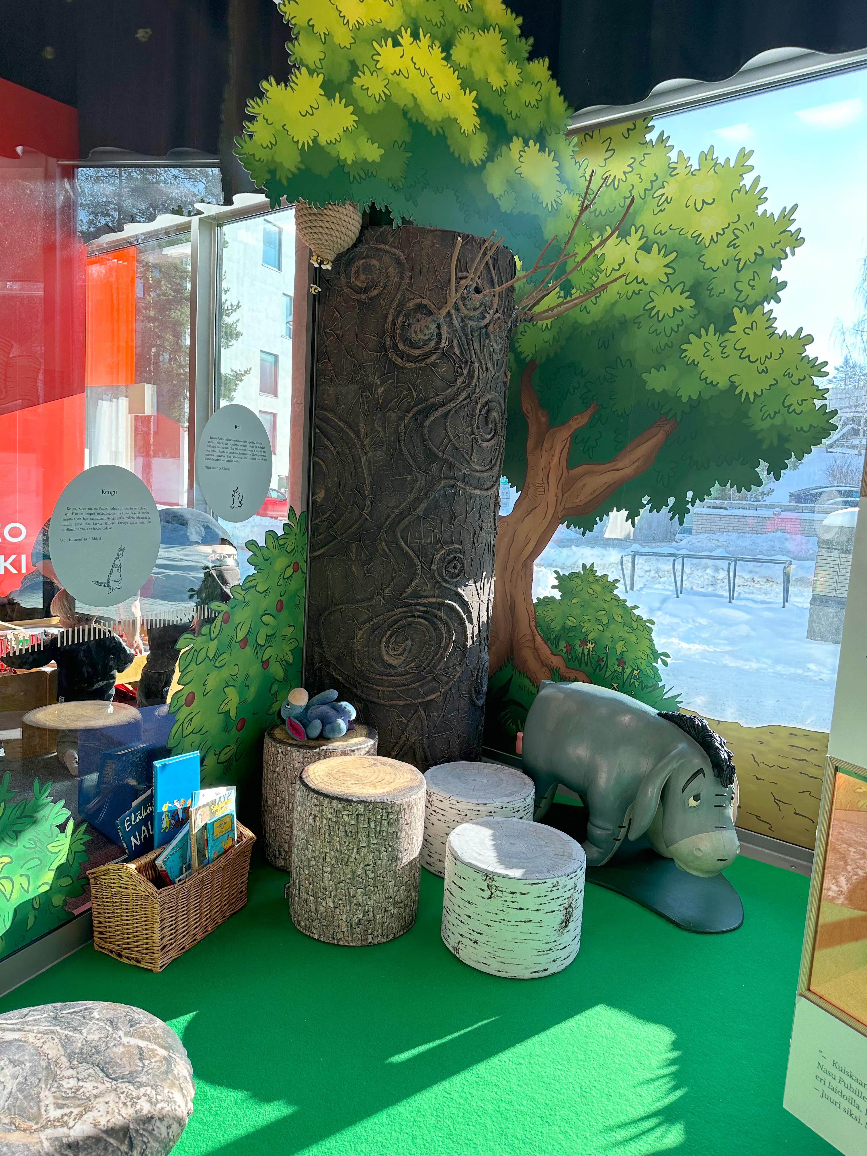 The reading corner at The entrance of the “Half Acre of History – The Legacy of Winnie the Pooh” exhibiton