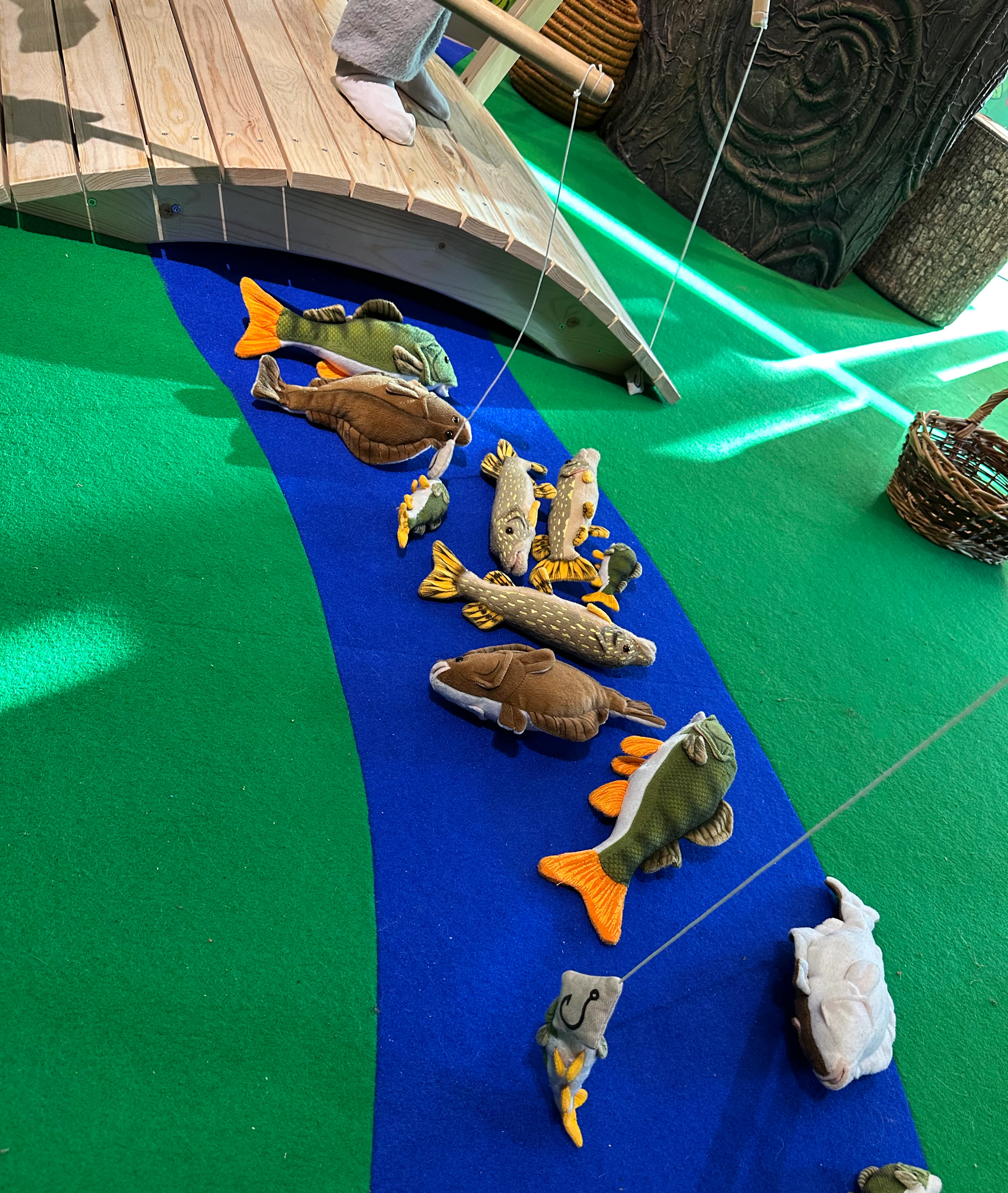 The fishing play station at the “Half Acre of History – The Legacy of Winnie the Pooh” exhibiton