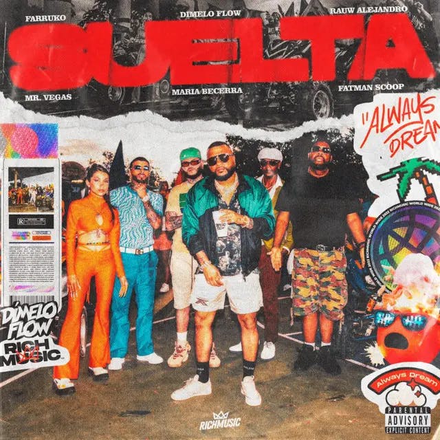 Portada de la canción Suelta | María Becerra, Dímelo Flow, Rauw Alejandro, Farruco, Mr. Vegas, Fatman, Scoop