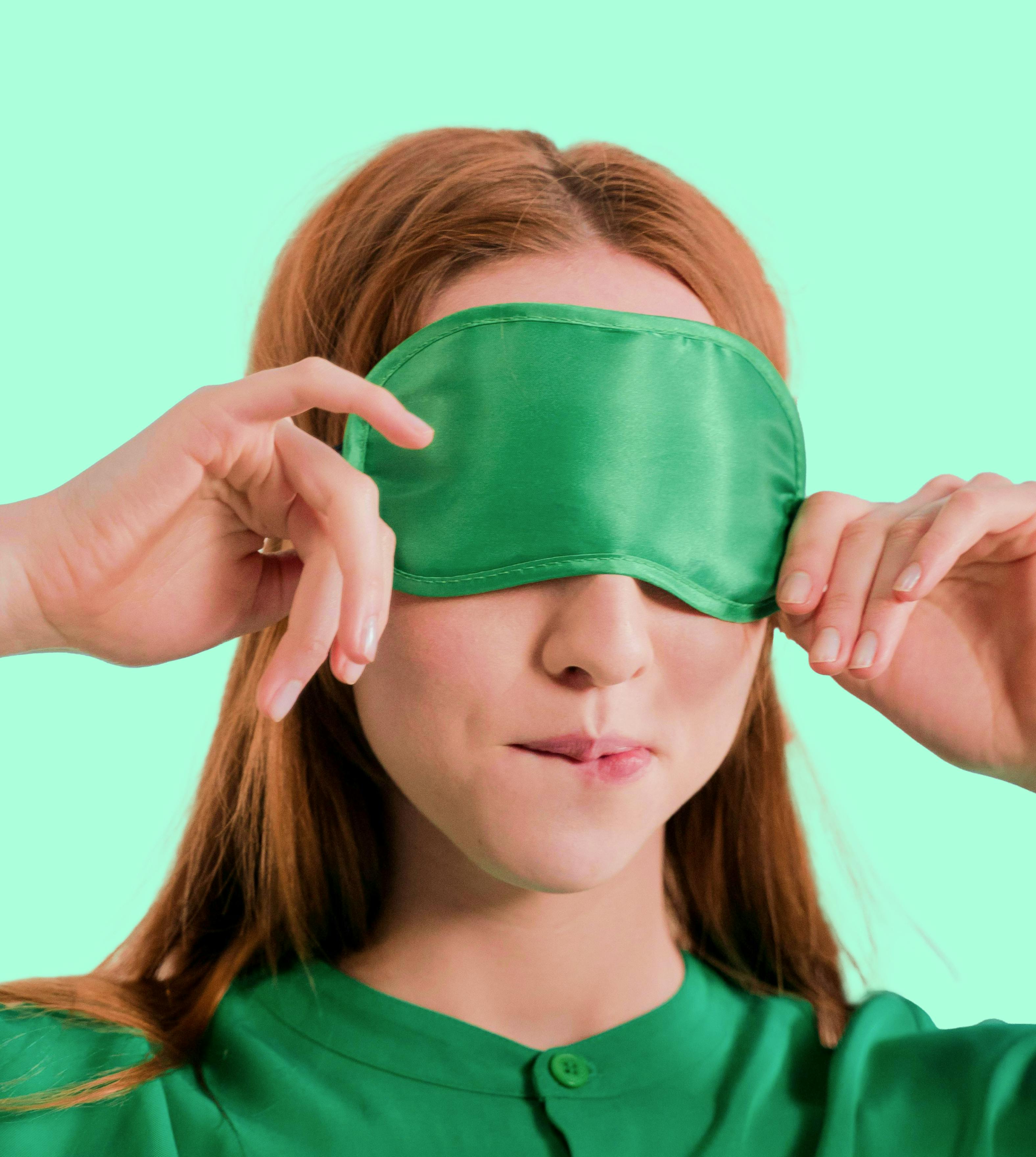 person in sleep mask