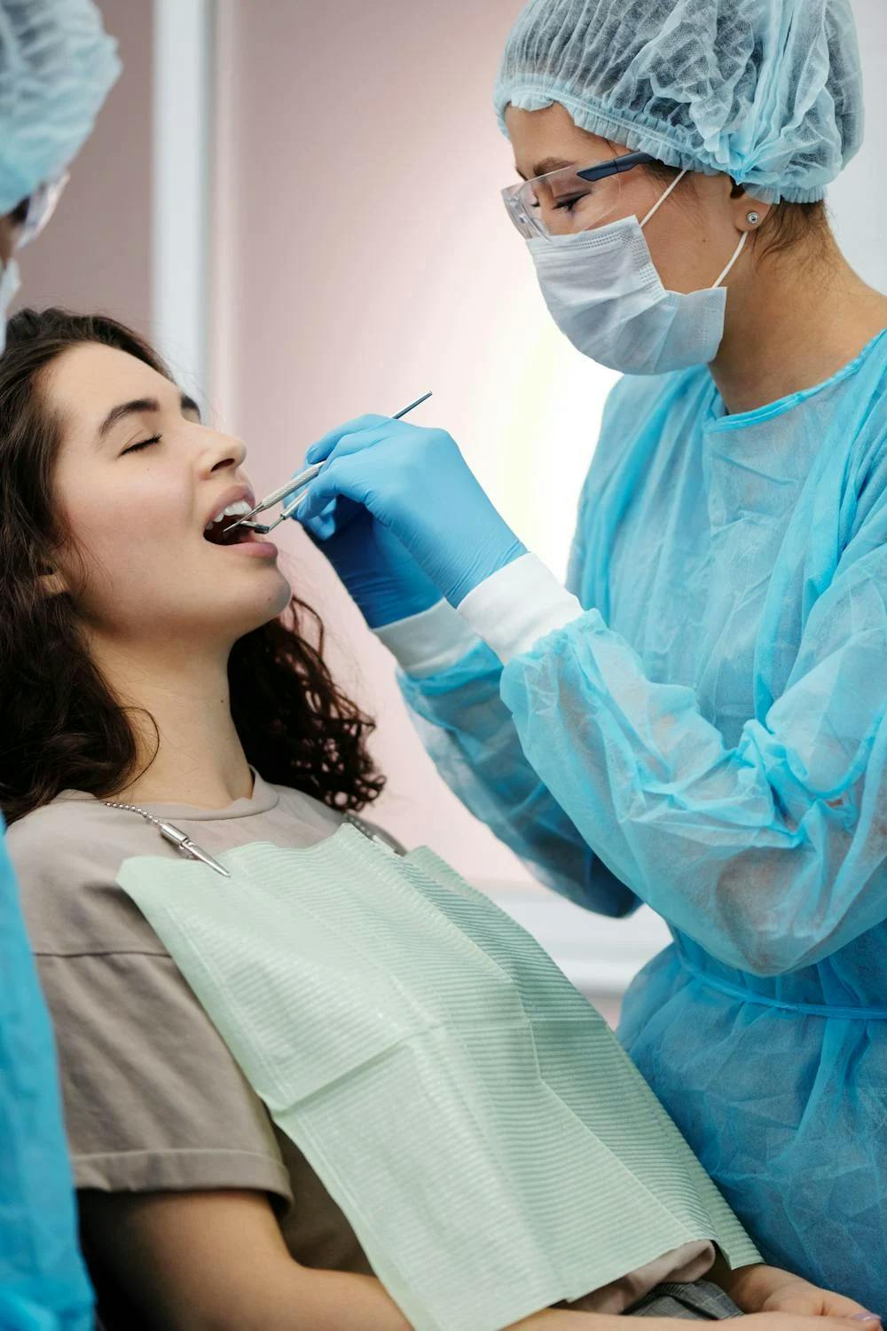 person getting dental work done