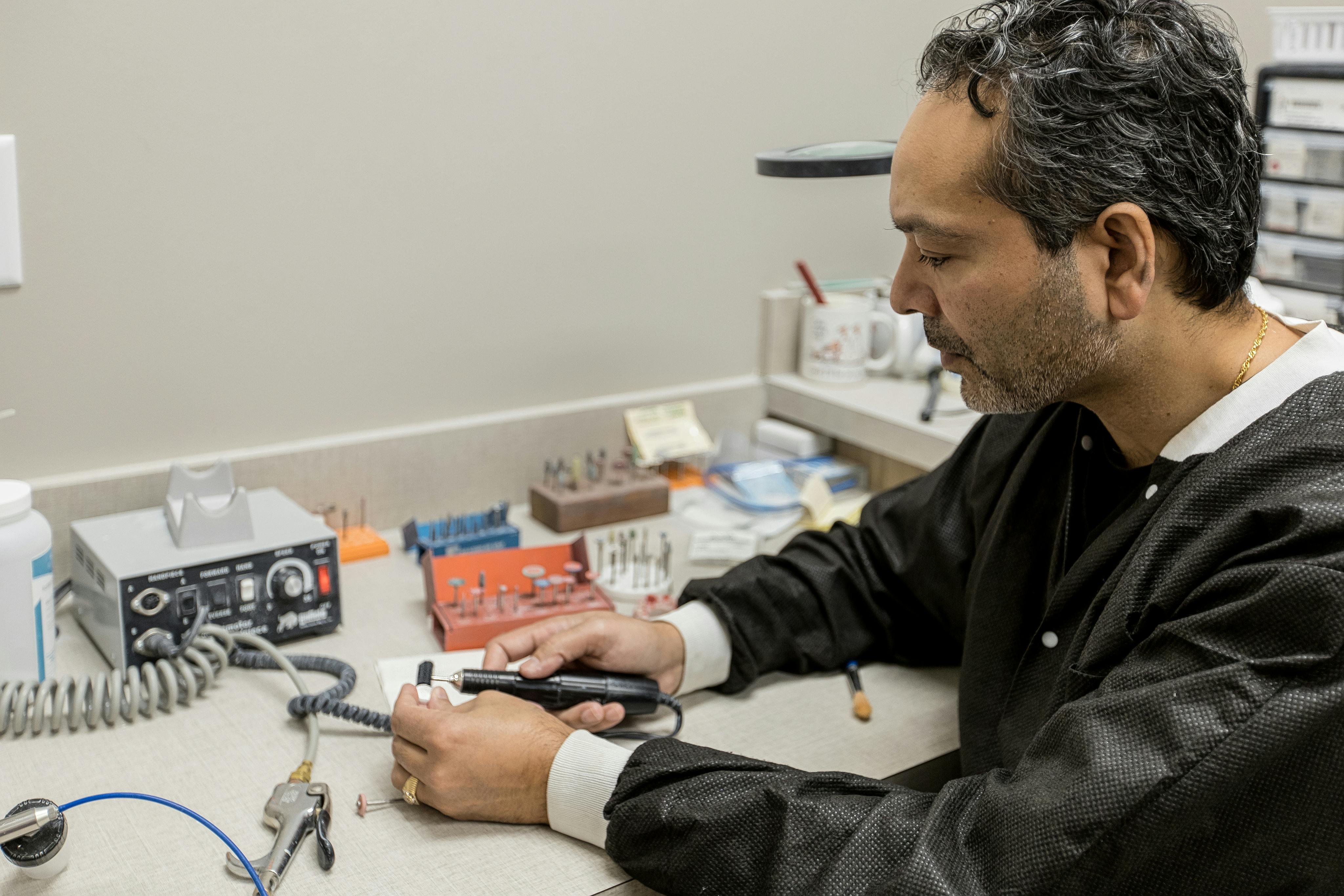 dentist with tools