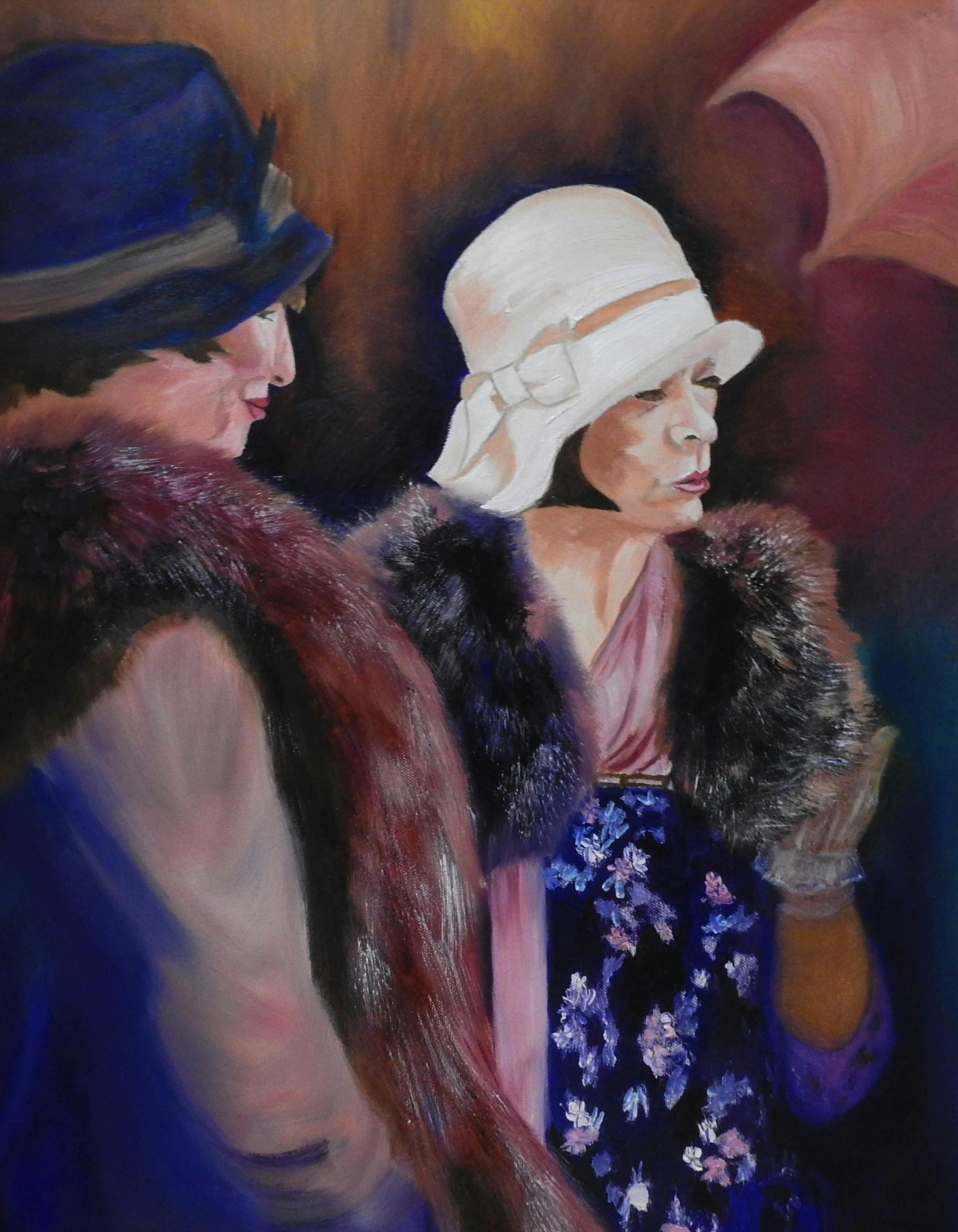 Art Deco Conversations Oil Patining