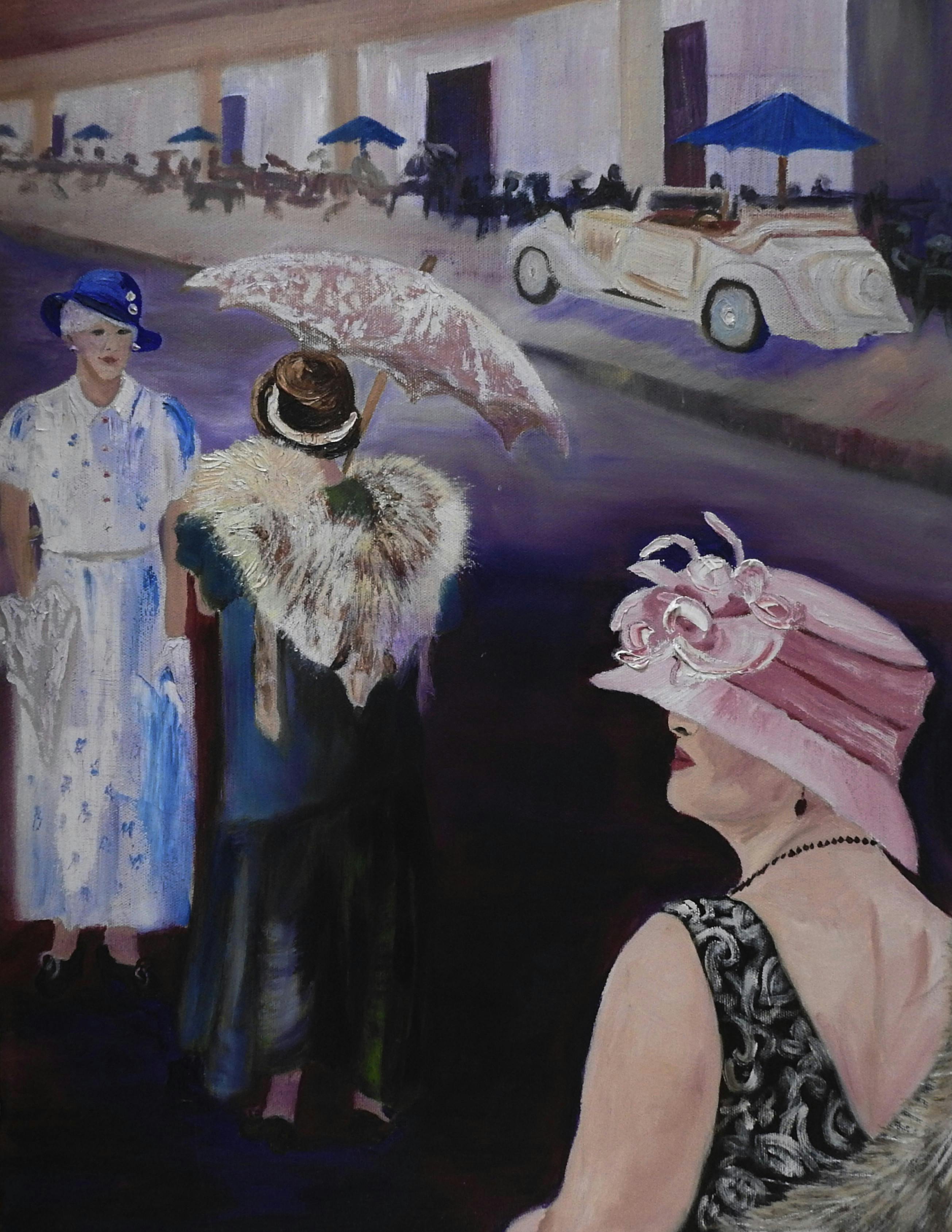 Art Deco Street Napier Oil Painting