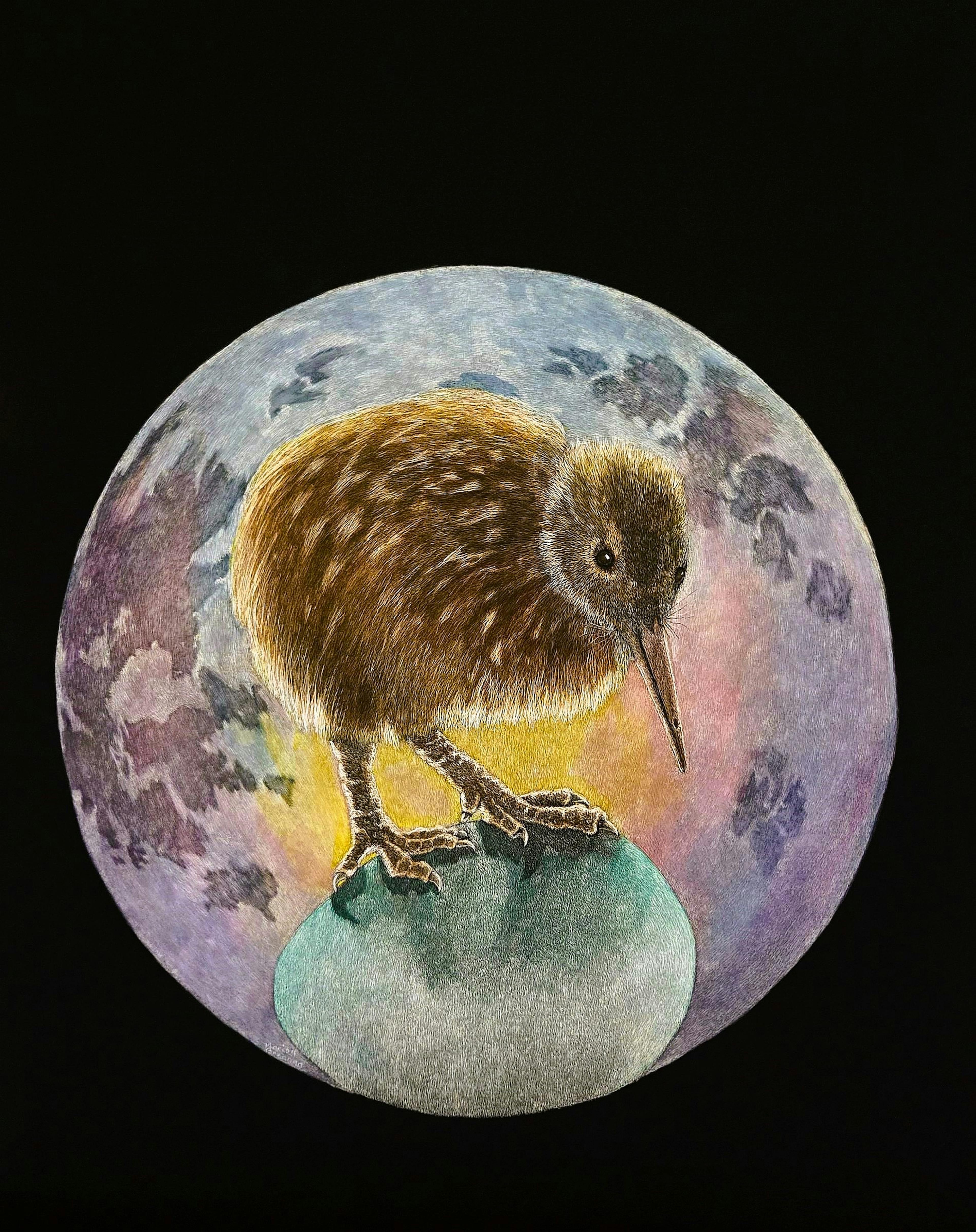 Once in a Blue Moon Scratchboard