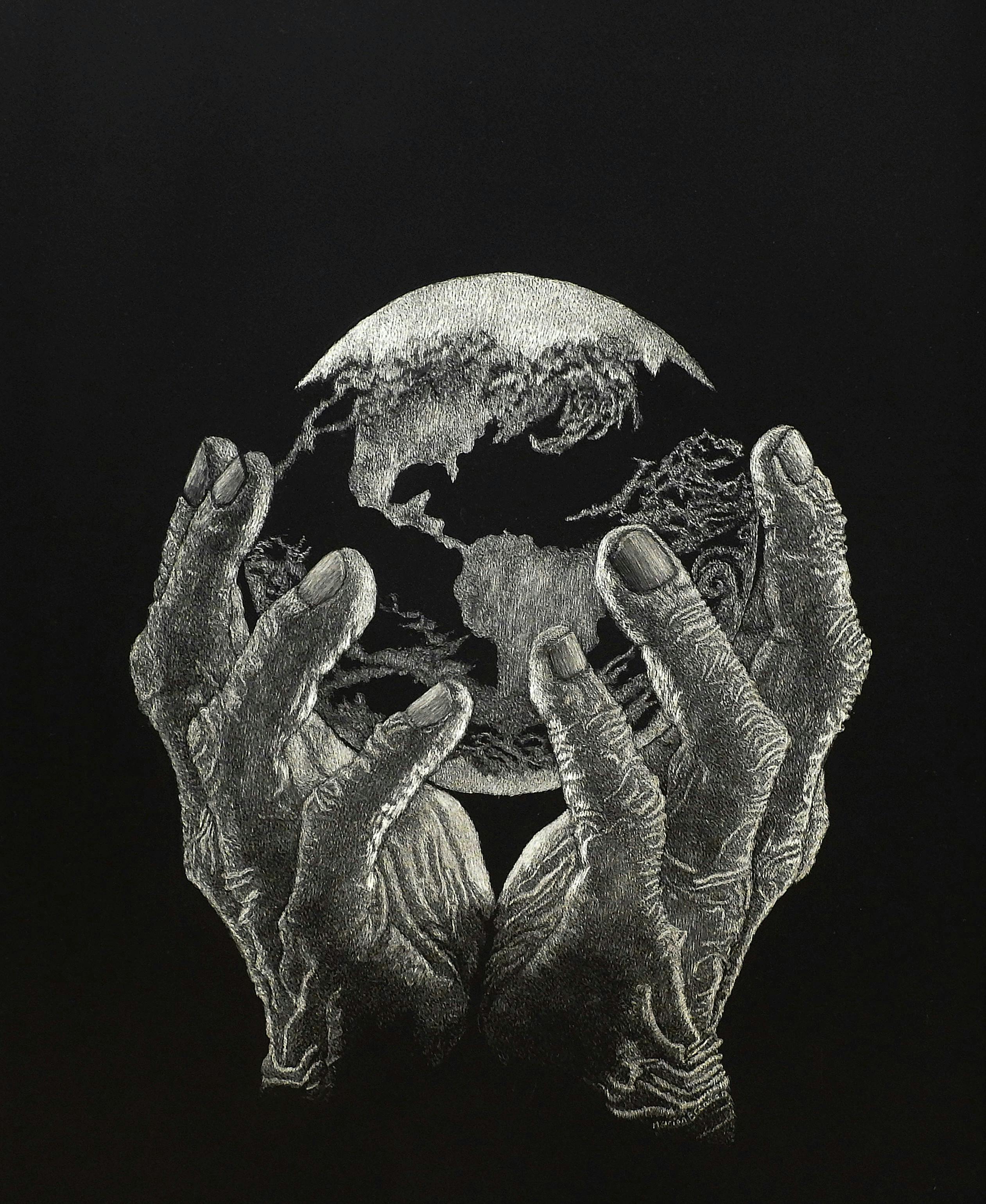 In Safe Hands Scratchboard