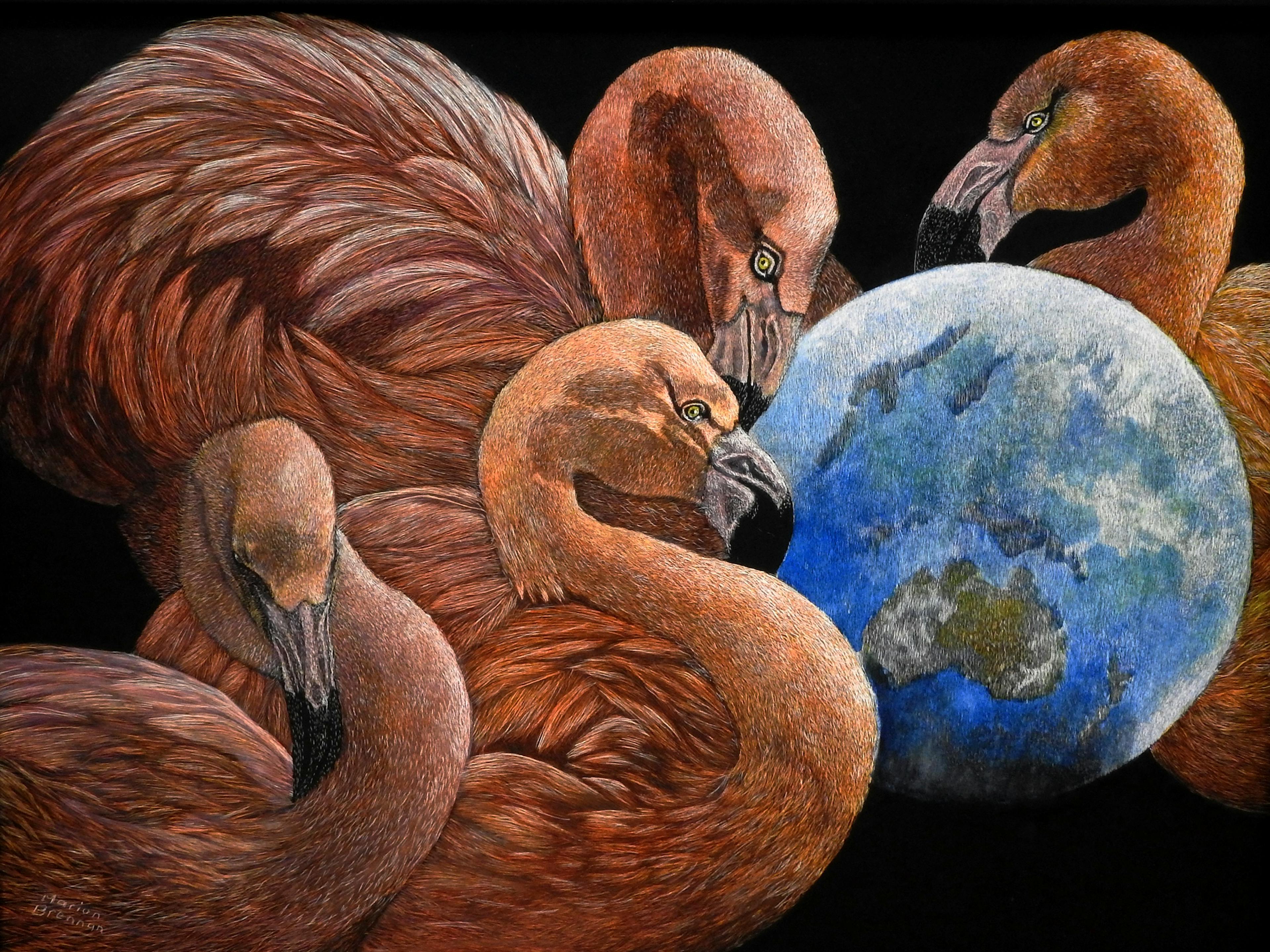 Guardians Scratchboard - Marion Brennan Artist