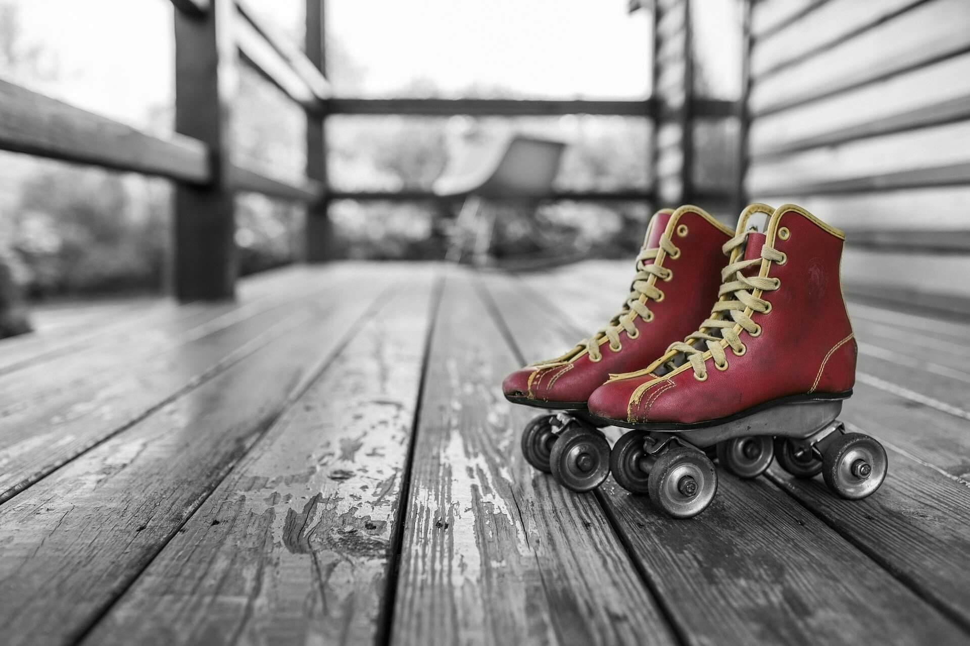 red roller skates