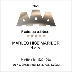 Logo platinaste bonitete odličnosti za Marles